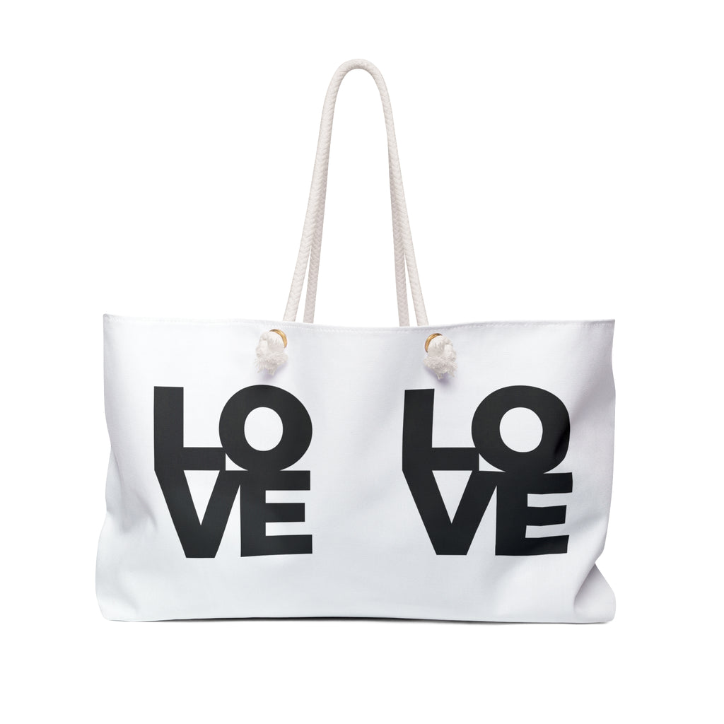 LOVE Graphic Weekender Bag — Large Canvas Travel Tote