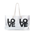 LOVE Graphic Weekender Bag — Large Canvas Travel Tote