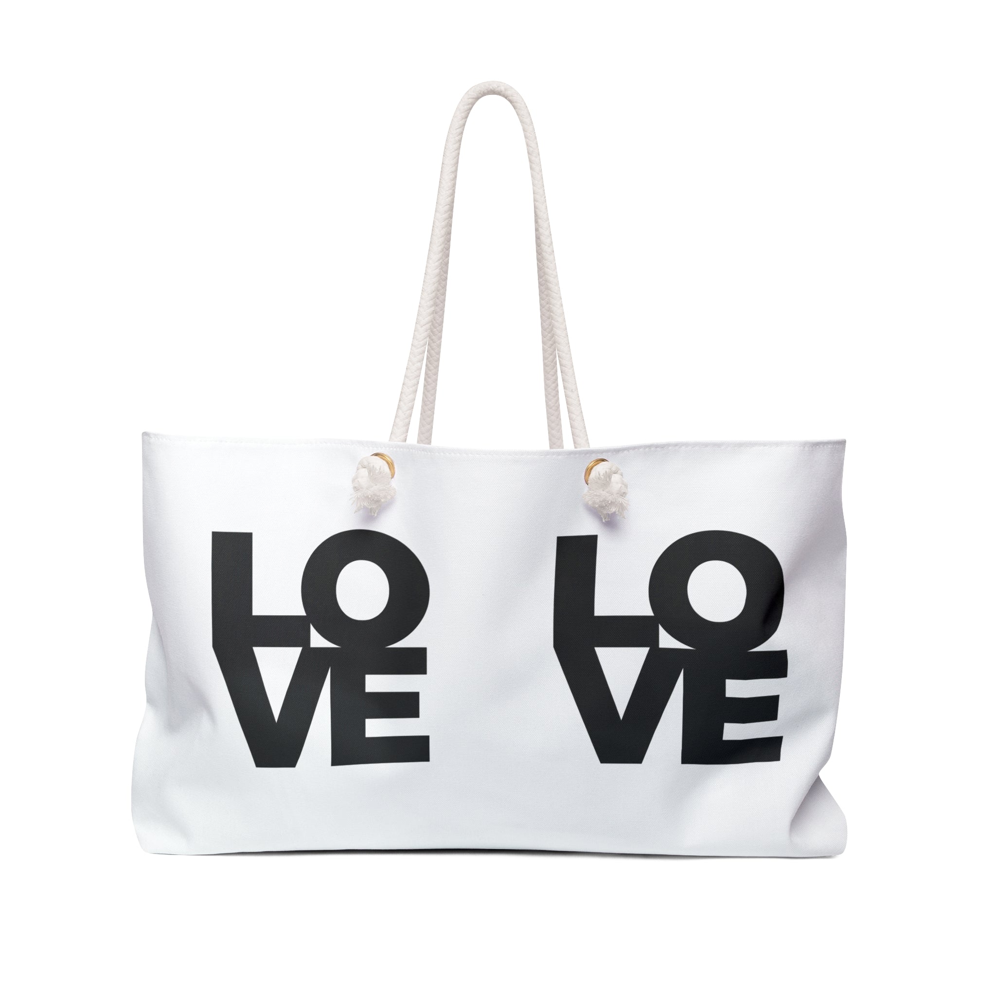 LOVE Graphic Weekender Bag — Large Canvas Travel Tote