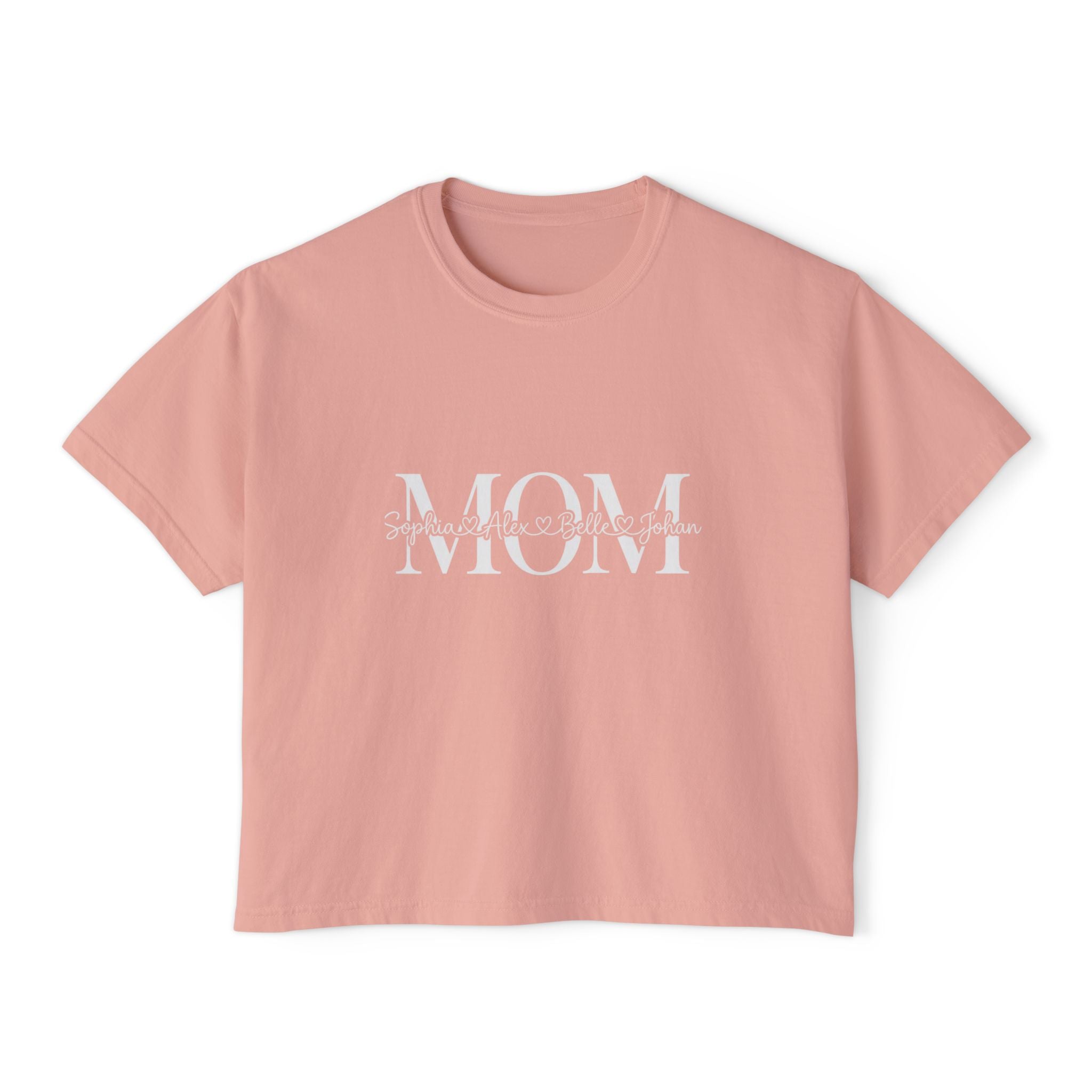 Minimal Pastel 'MOM' Cropped Women's T-Shirt