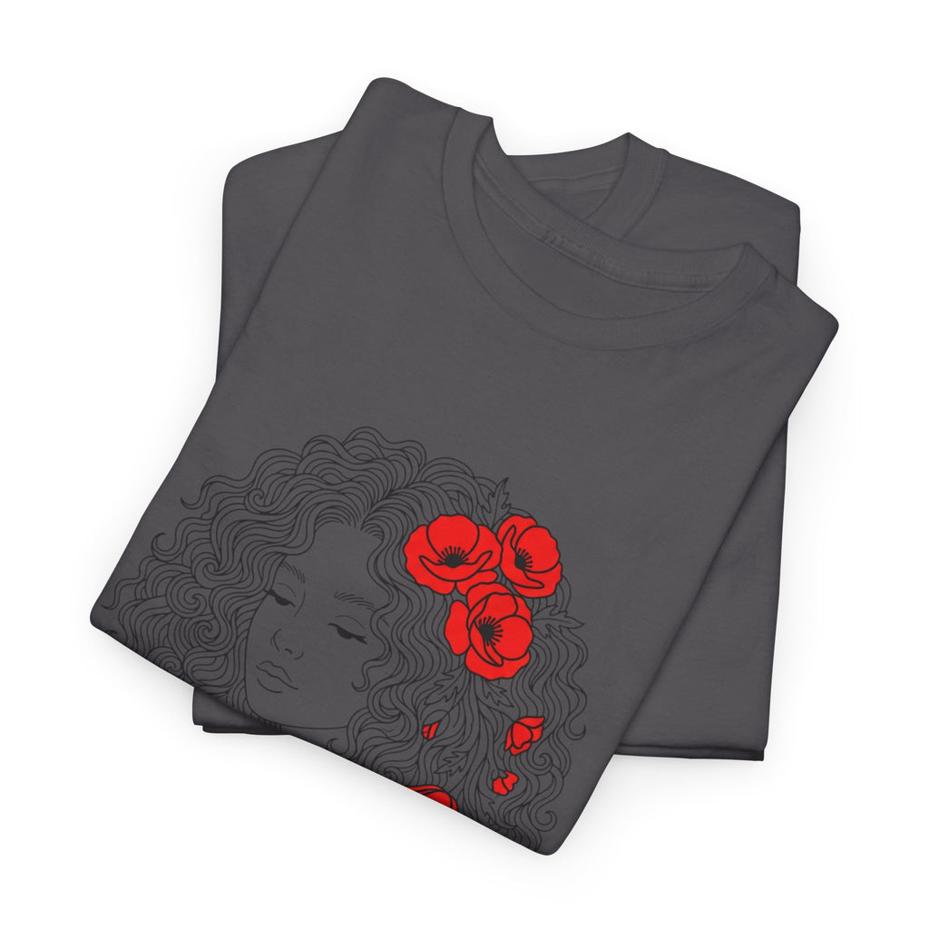Floral Hair Portrait Tee — Poppy Girl Graphic T-Shirt
