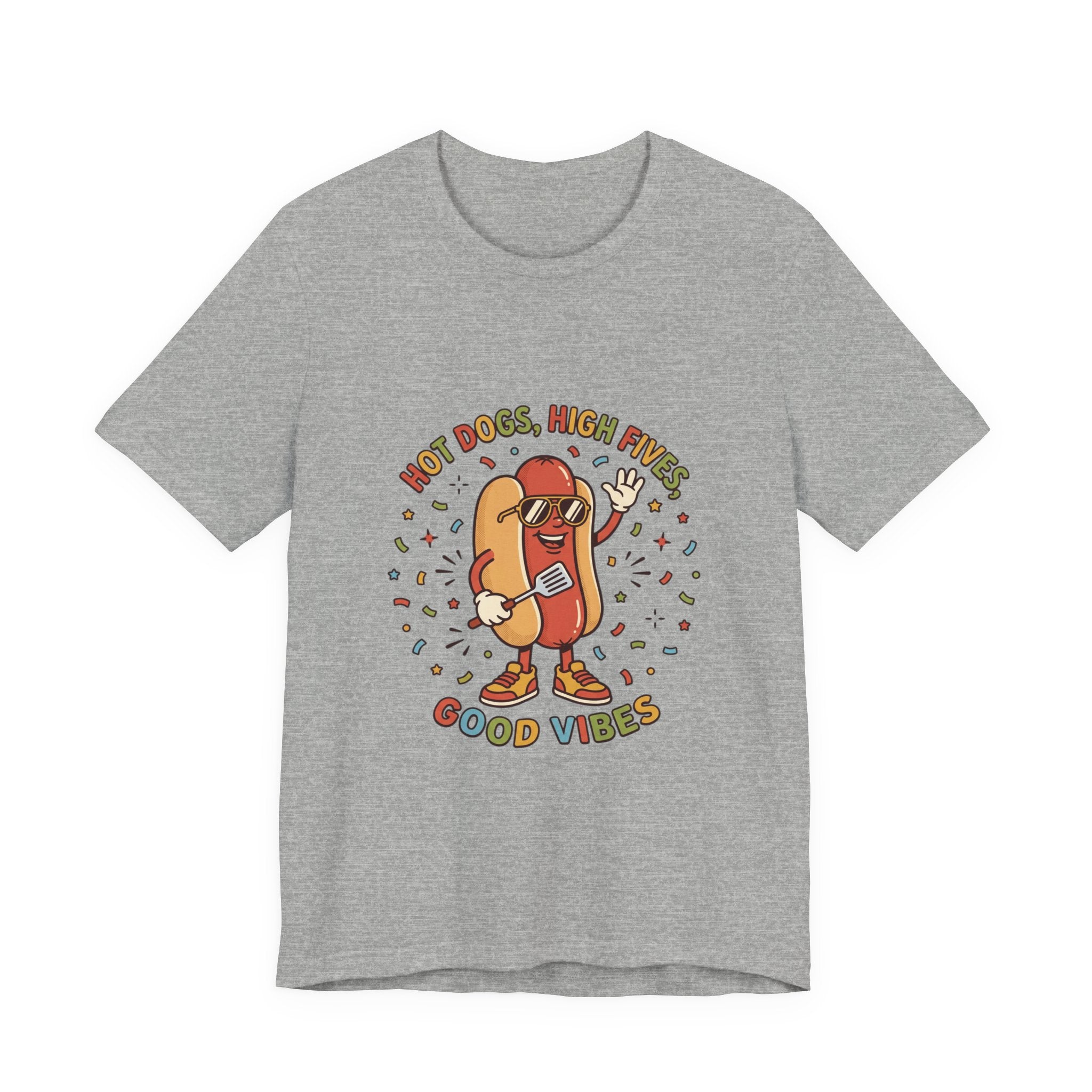 Hot Dog High Fives Tee | BBQ, Fourth of July, Patriotic Retro Grill Humor