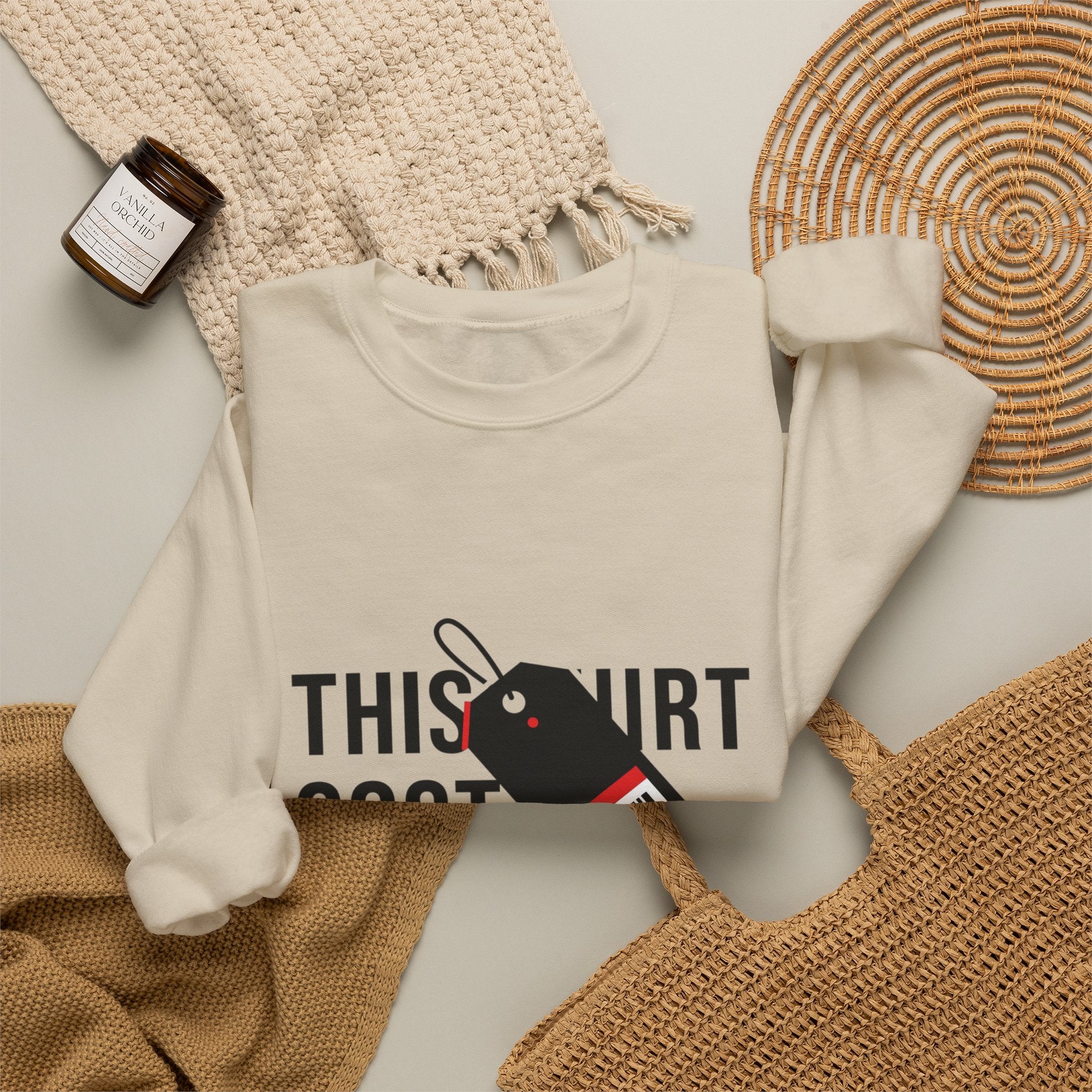 This Shirt Cost 10,000 Sweatshirt | ironic meme flex, streetwear satire