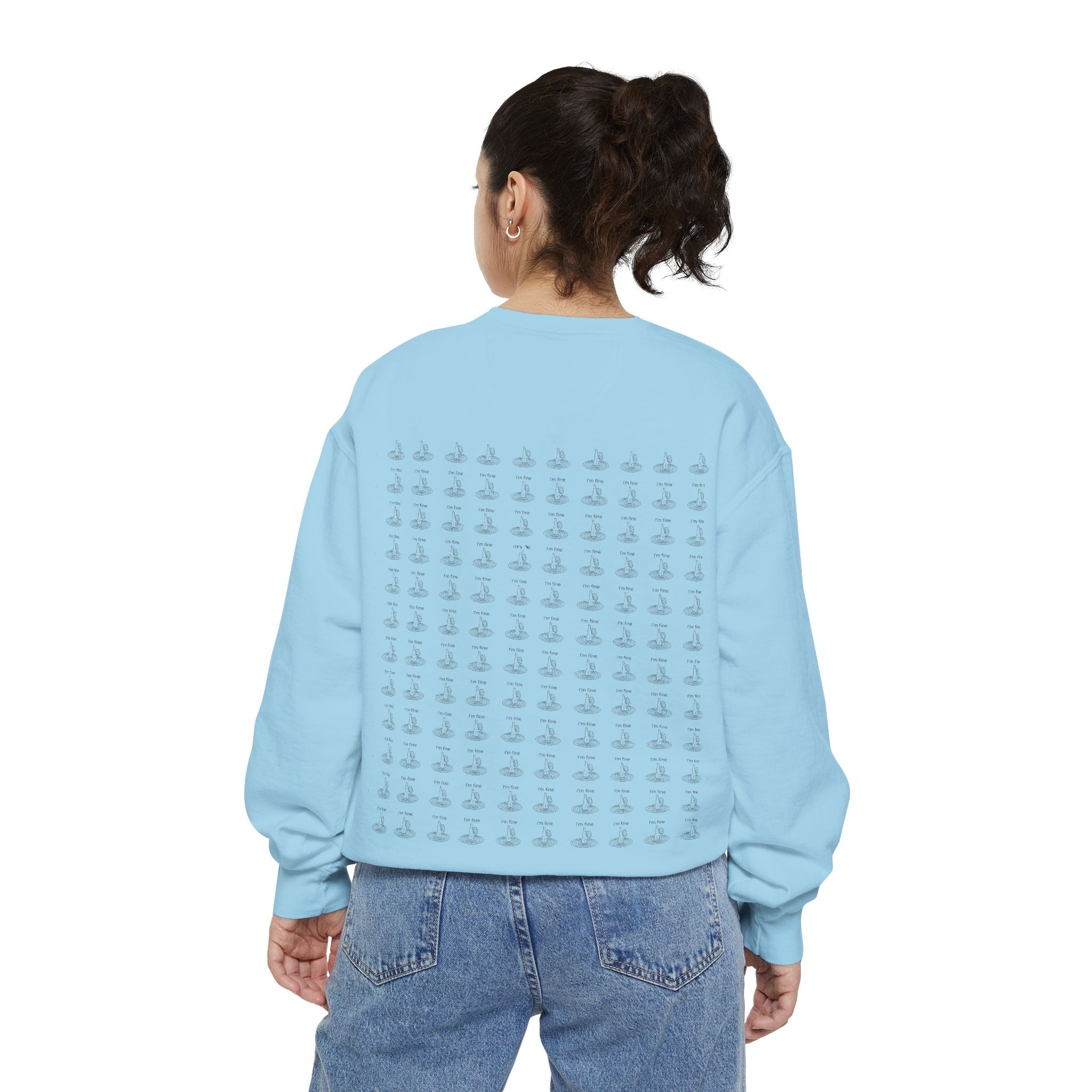 "I'm Fine" Thumbs-Up Sweatshirt — Funny Sarcastic Graphic Crewneck