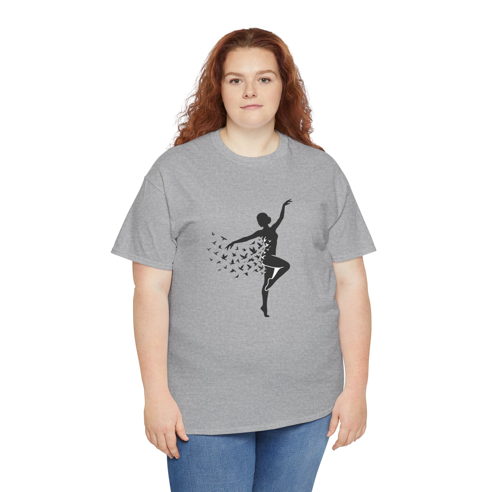 Ballerina Silhouette Tee — Dancer with Butterfly Motif