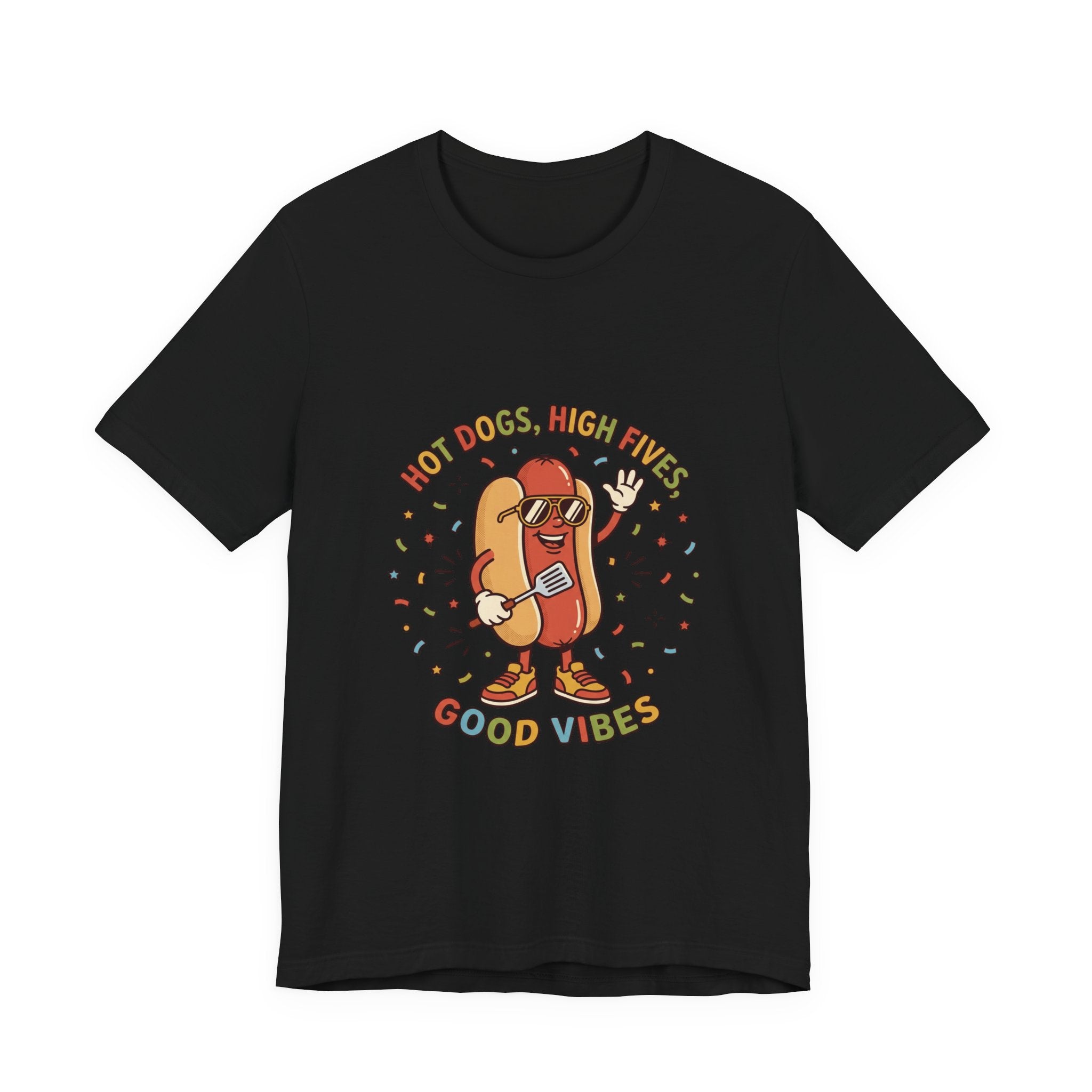 Hot Dog High Fives Tee | BBQ, Fourth of July, Patriotic Retro Grill Humor
