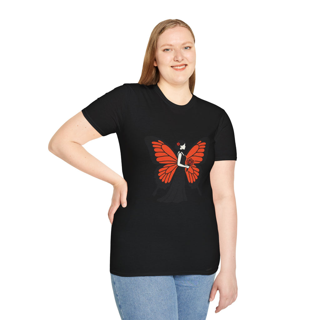 Butterfly Bride T-Shirt — Floral Butterfly Woman Graphic Tee