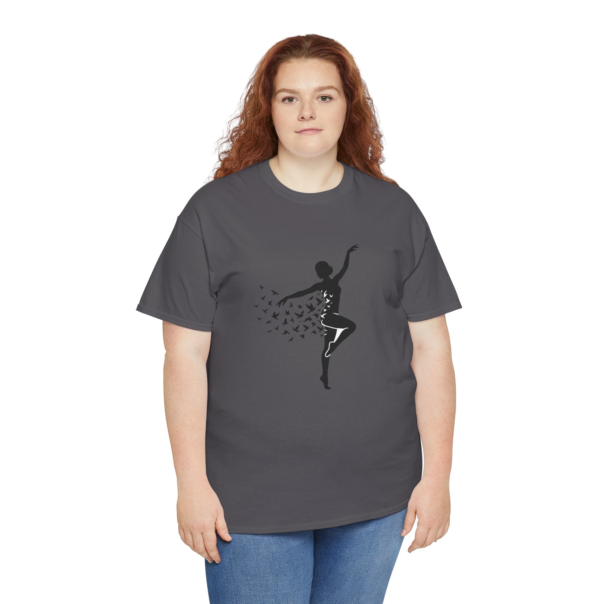 Ballerina Silhouette Tee — Dancer with Butterfly Motif
