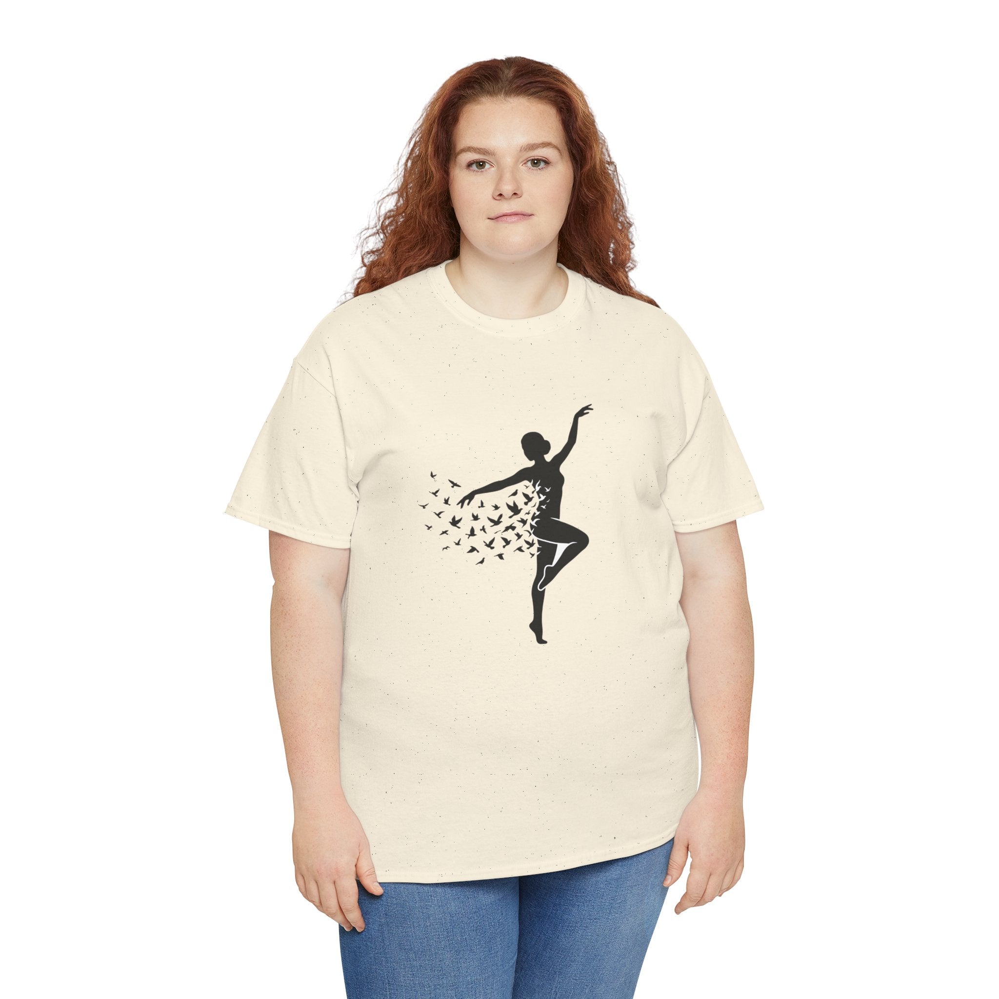 Ballerina Silhouette Tee — Dancer with Butterfly Motif