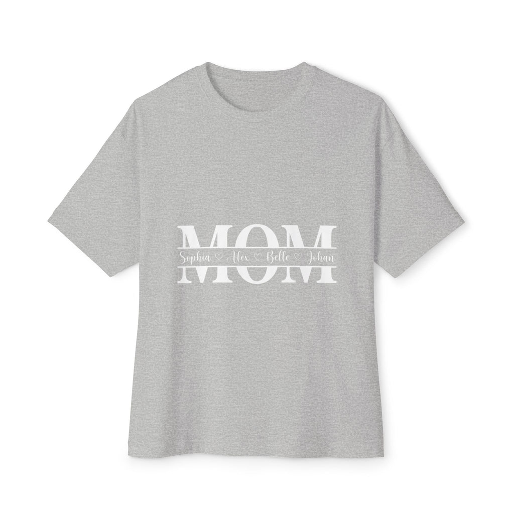 Mom Name Stripe Tee — Personalized Mother’s Day Oversized Shirt