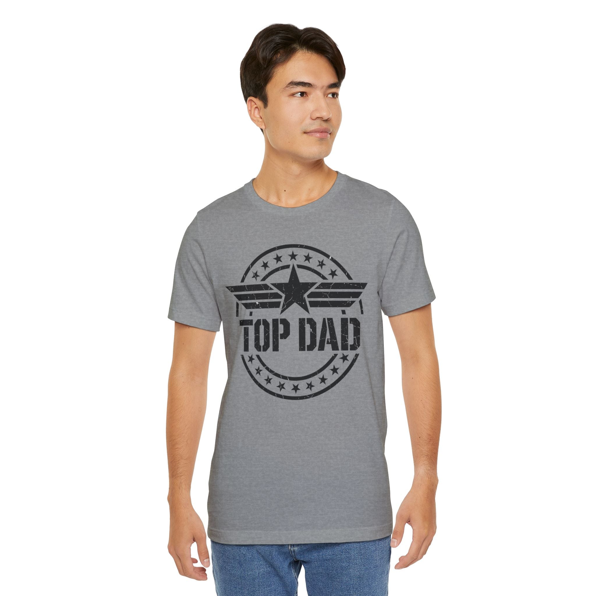 Top Dad Graphic T-Shirt – Father's Day Military Star Design