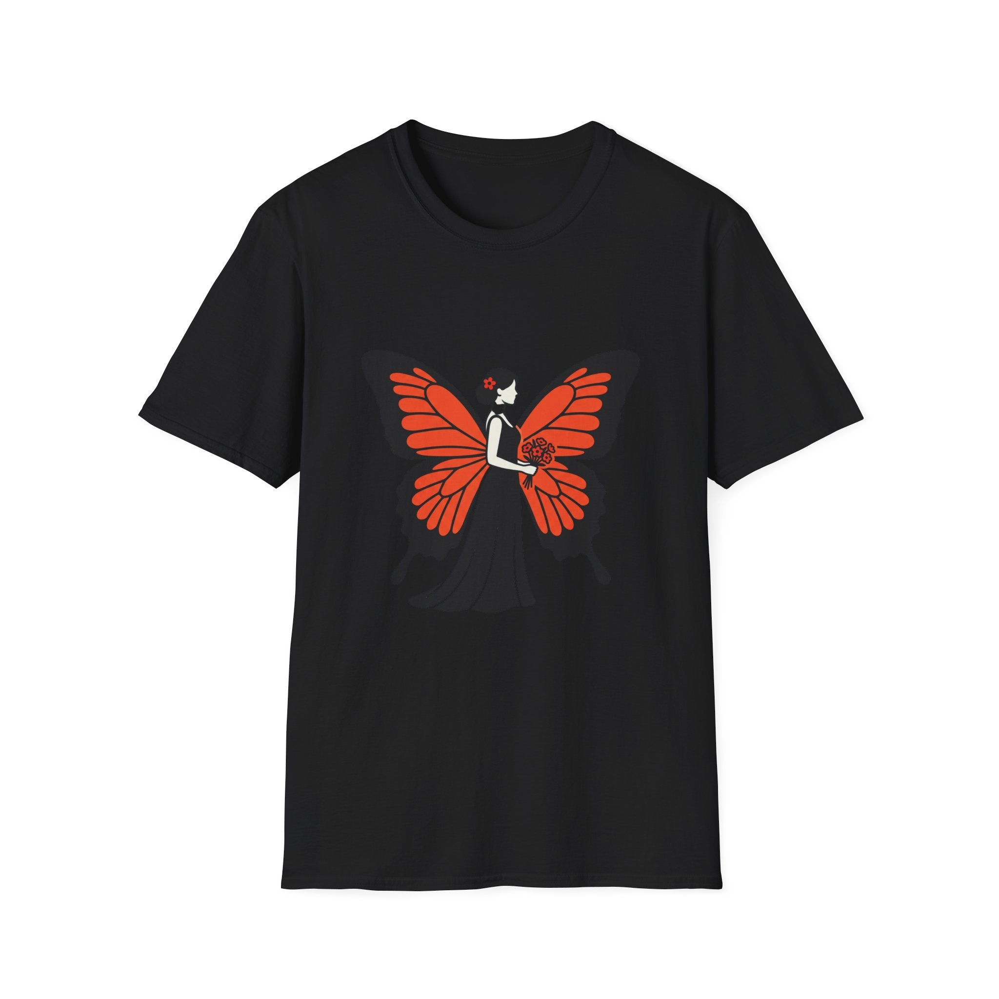 Butterfly Bride T-Shirt — Floral Butterfly Woman Graphic Tee