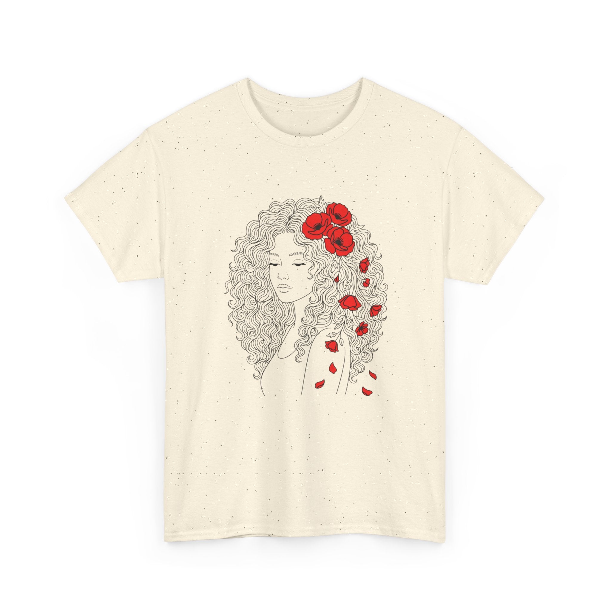 Floral Hair Portrait Tee — Poppy Girl Graphic T-Shirt