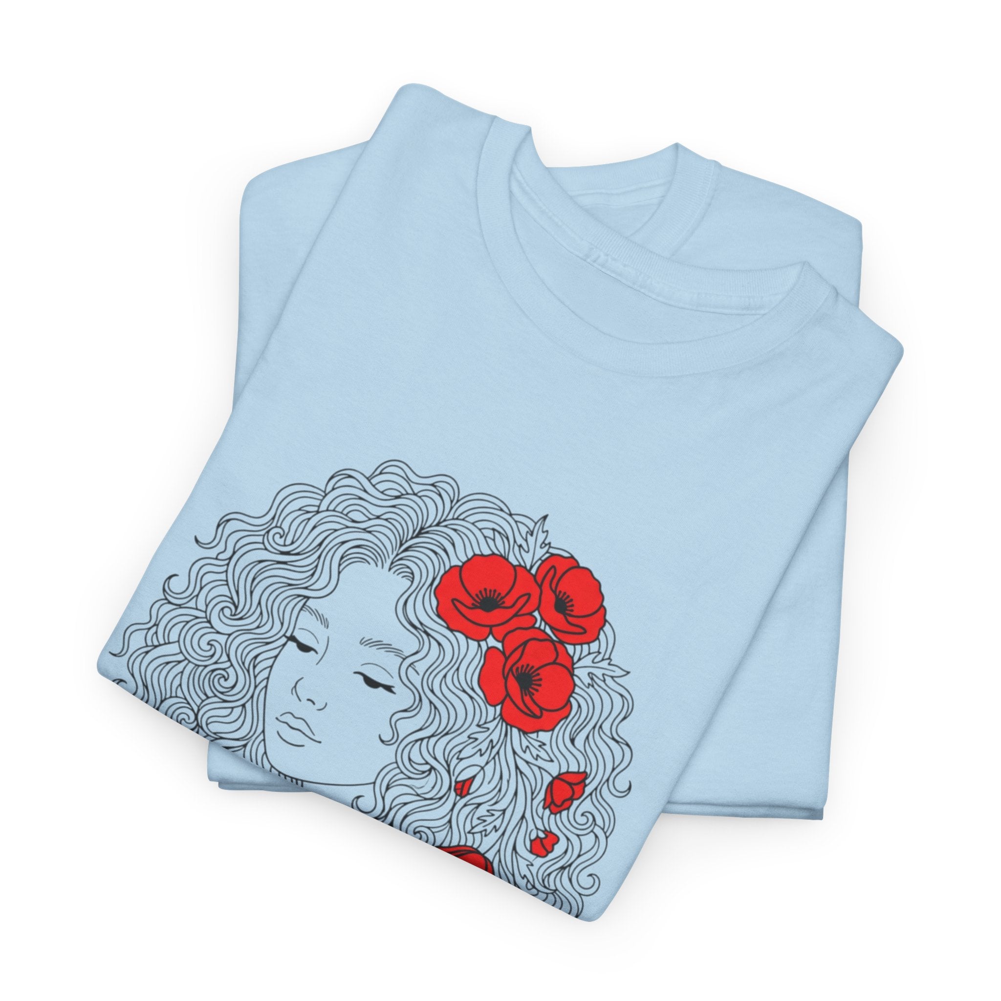 Floral Hair Portrait Tee — Poppy Girl Graphic T-Shirt