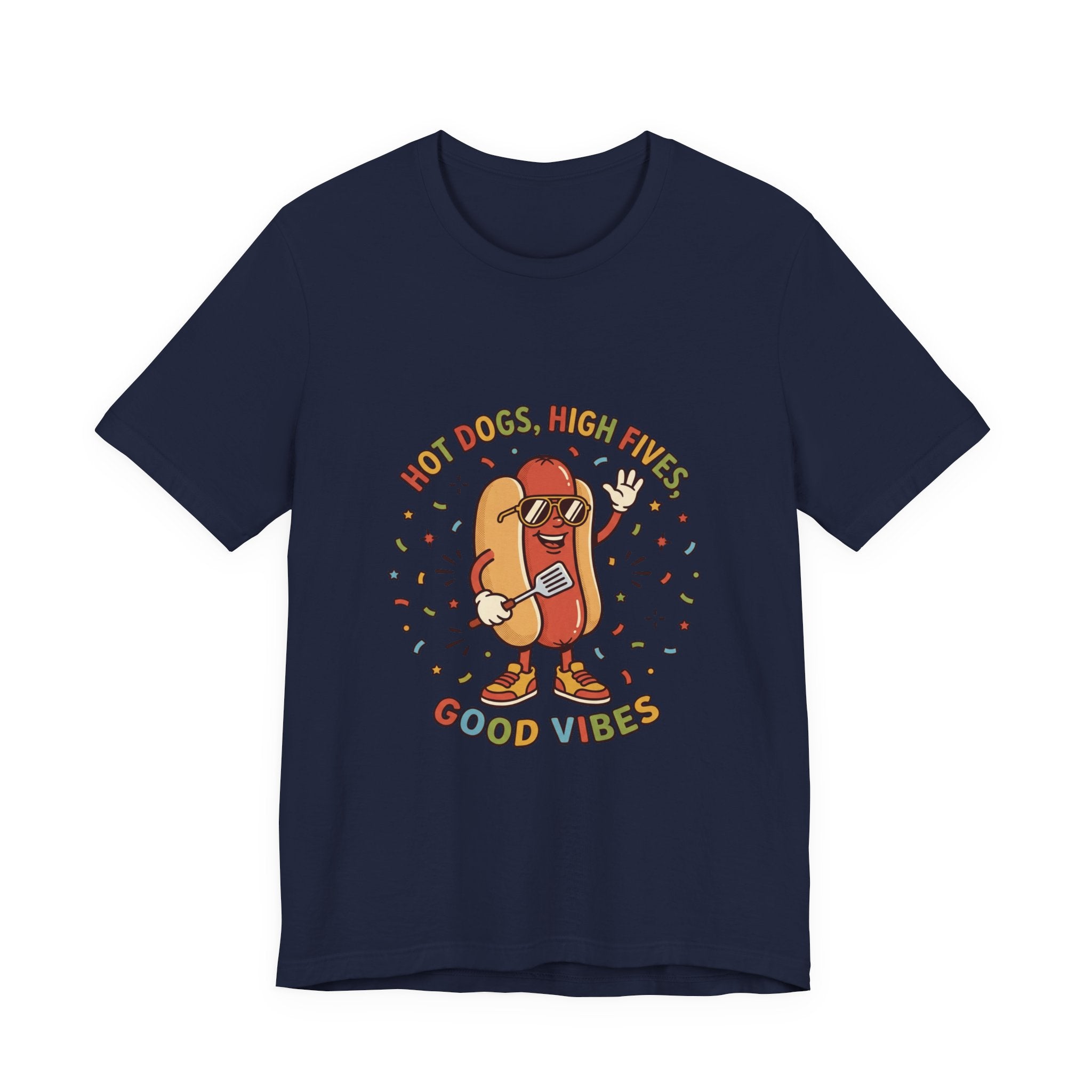 Hot Dog High Fives Tee | BBQ, Fourth of July, Patriotic Retro Grill Humor