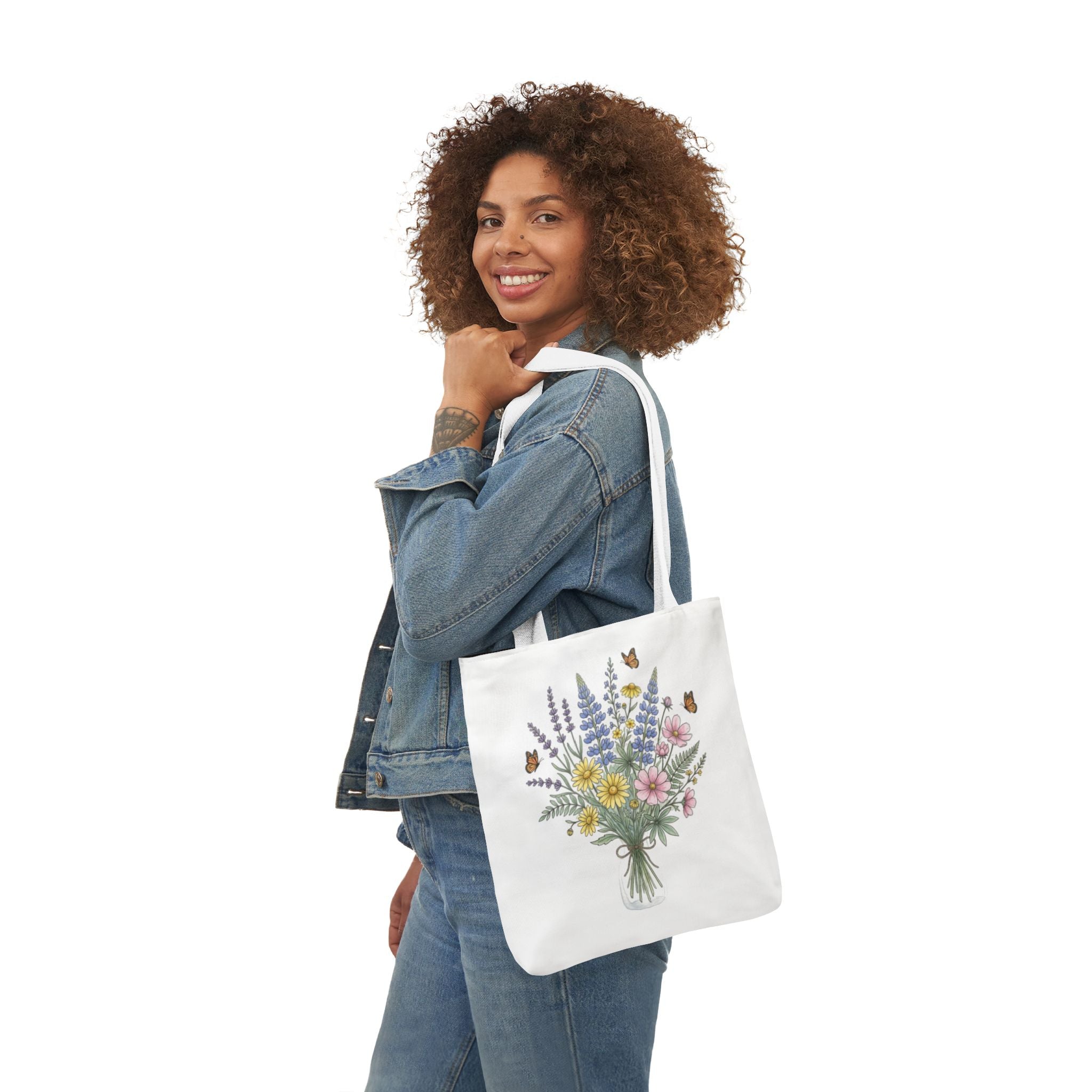 Floral Bouquet Canvas Tote