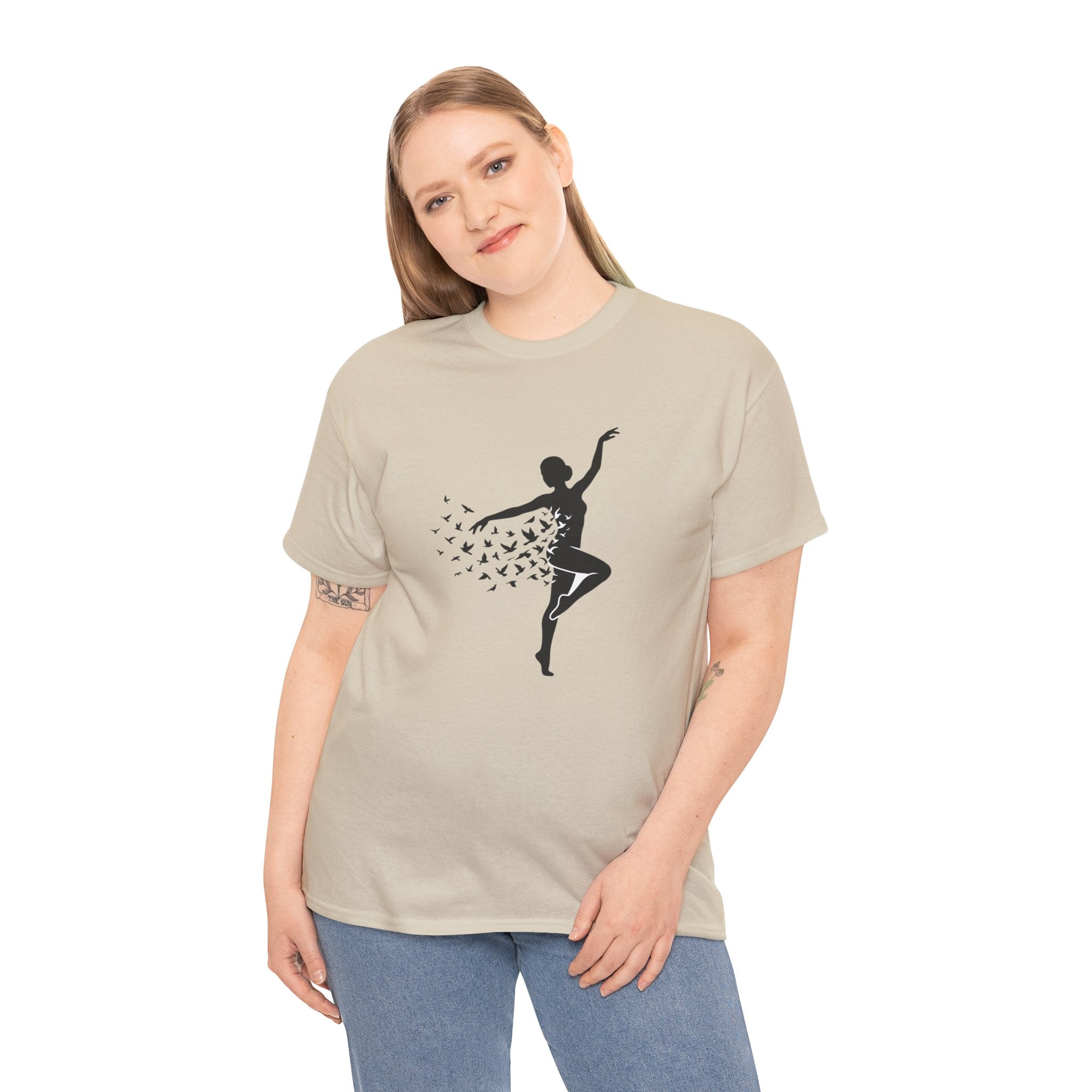 Ballerina Silhouette Tee — Dancer with Butterfly Motif