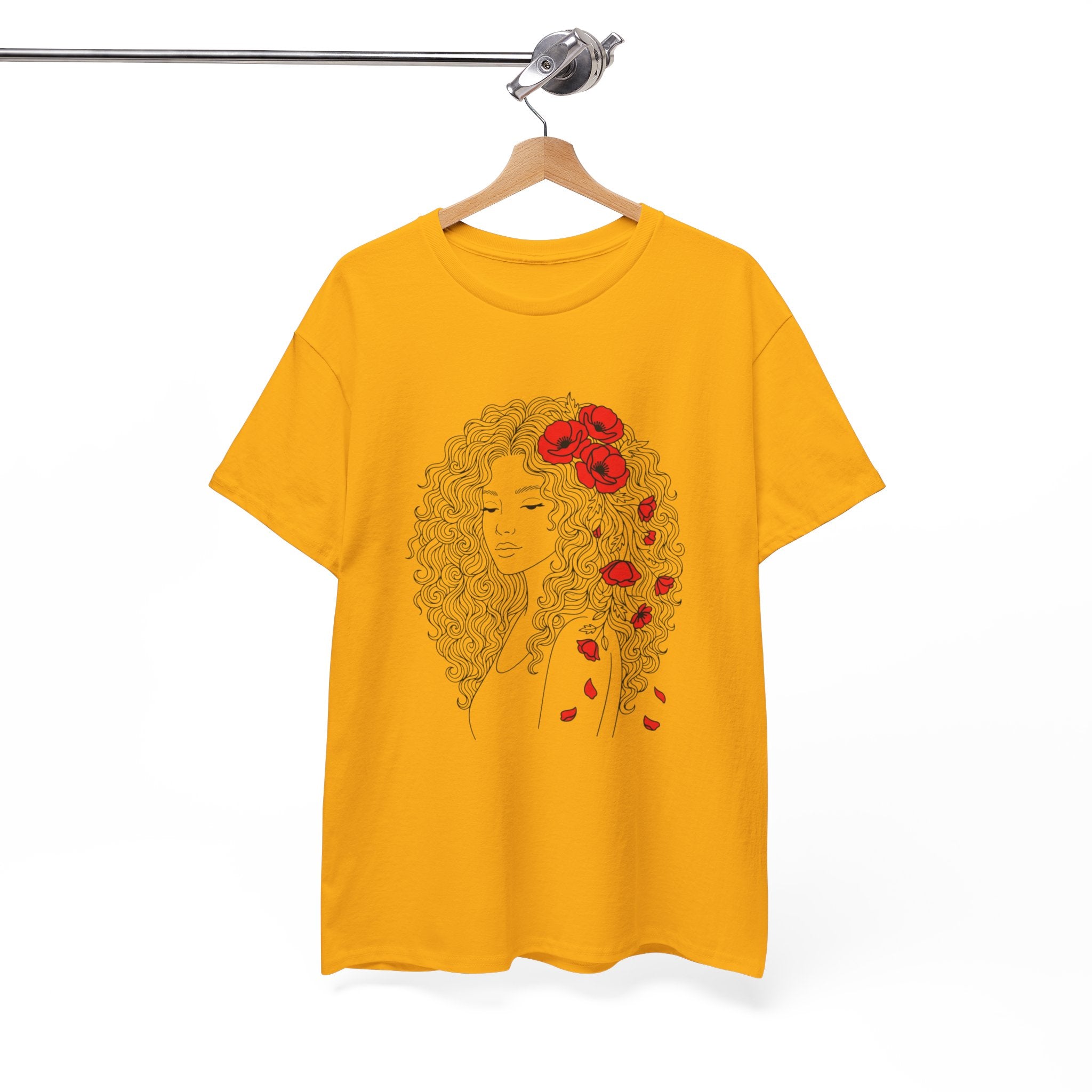 Floral Hair Portrait Tee — Poppy Girl Graphic T-Shirt
