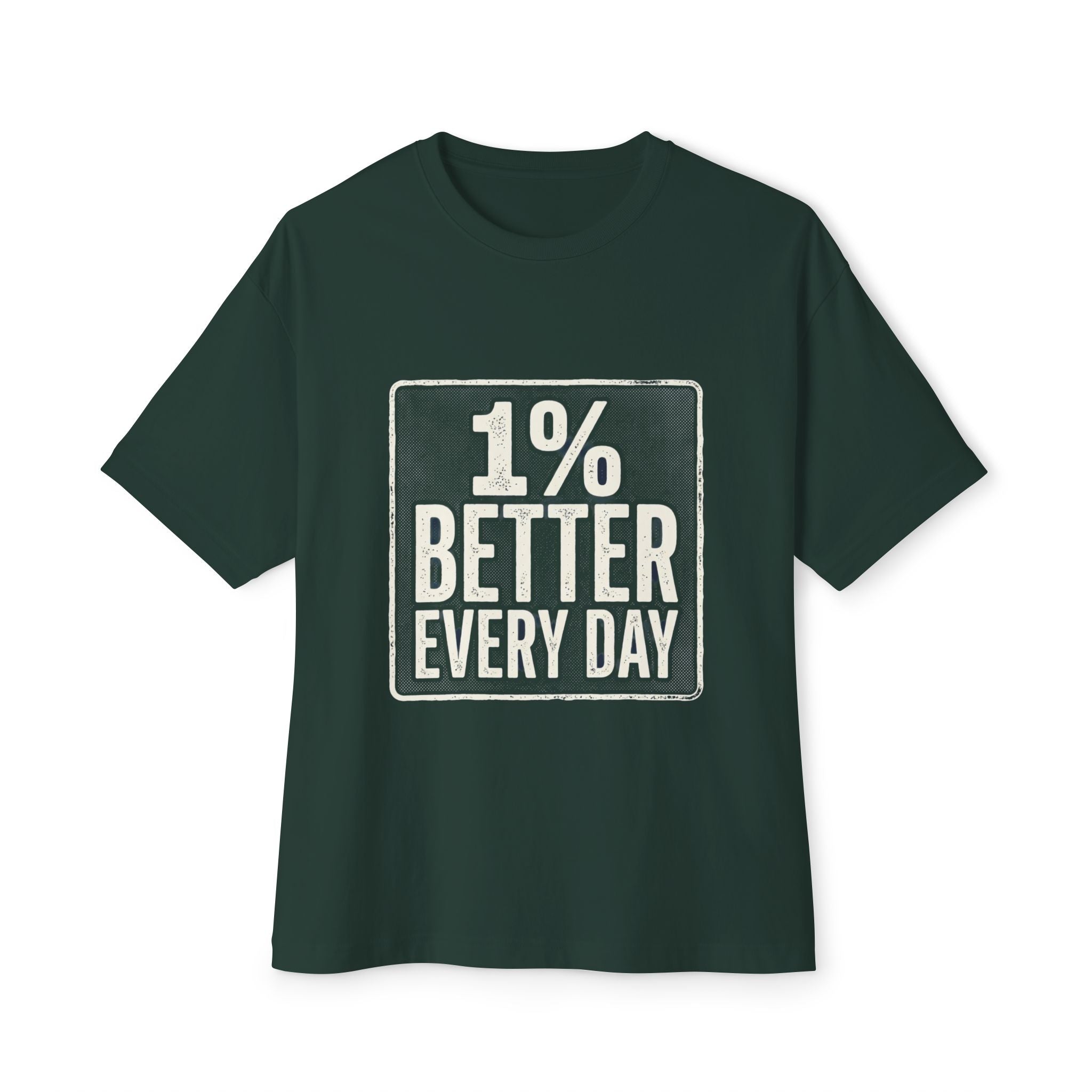 Unisex Boxy T-Shirt – "1% Better Every Day" Cotton Tee