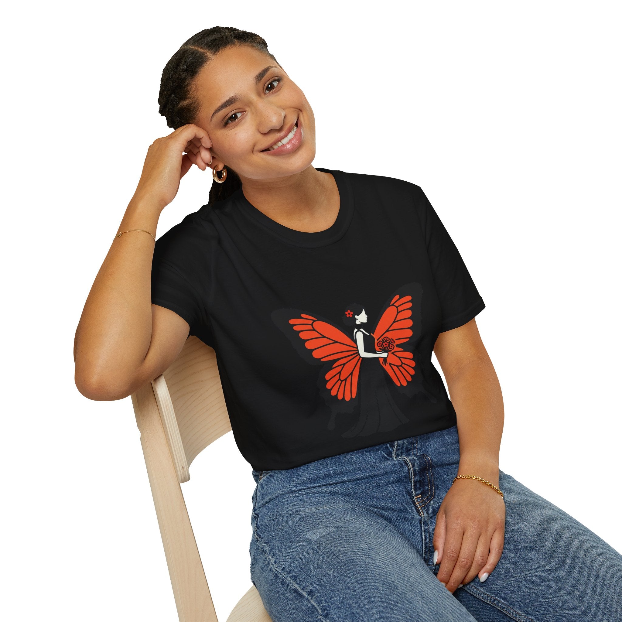 Butterfly Bride T-Shirt — Floral Butterfly Woman Graphic Tee