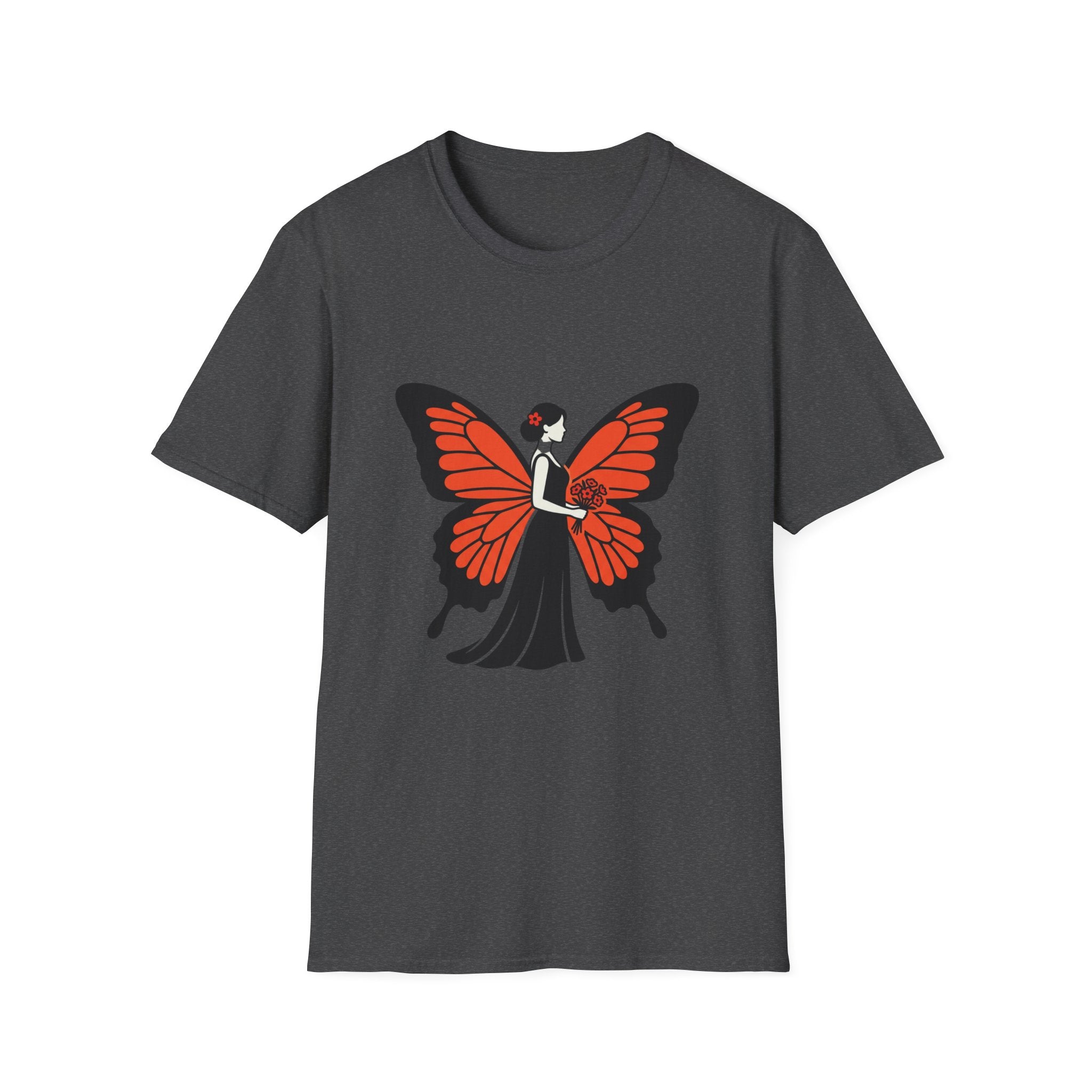 Butterfly Bride T-Shirt — Floral Butterfly Woman Graphic Tee