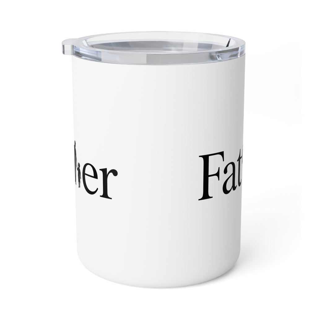 Father Insulated Coffee Mug 10oz — Classic Black Text Travel Tumbler