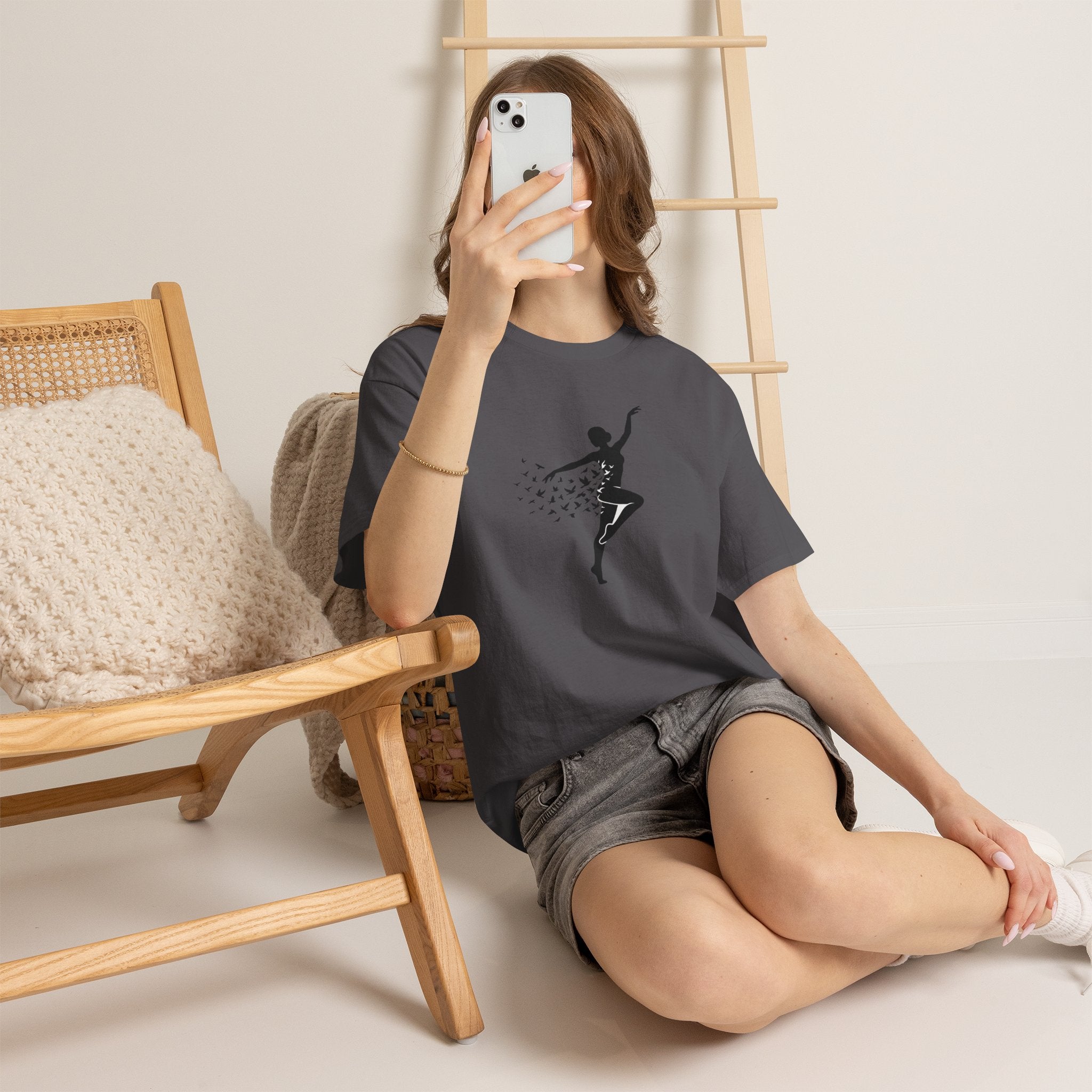 Ballerina Silhouette Tee — Dancer with Butterfly Motif