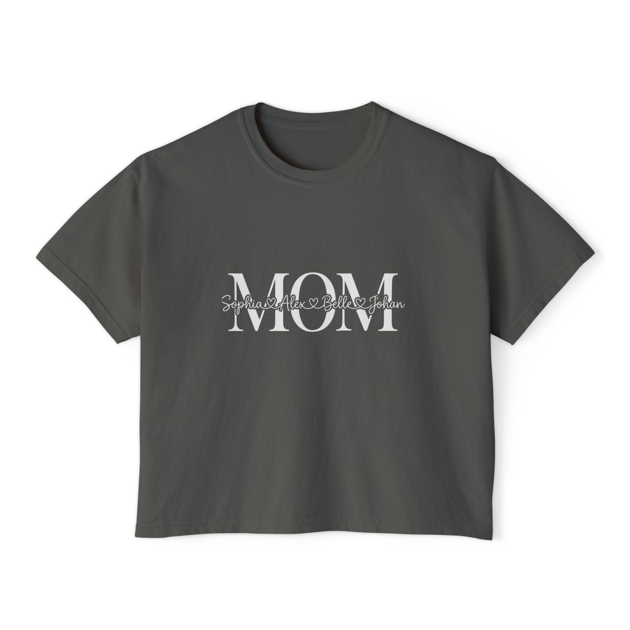 Minimal Pastel 'MOM' Cropped Women's T-Shirt