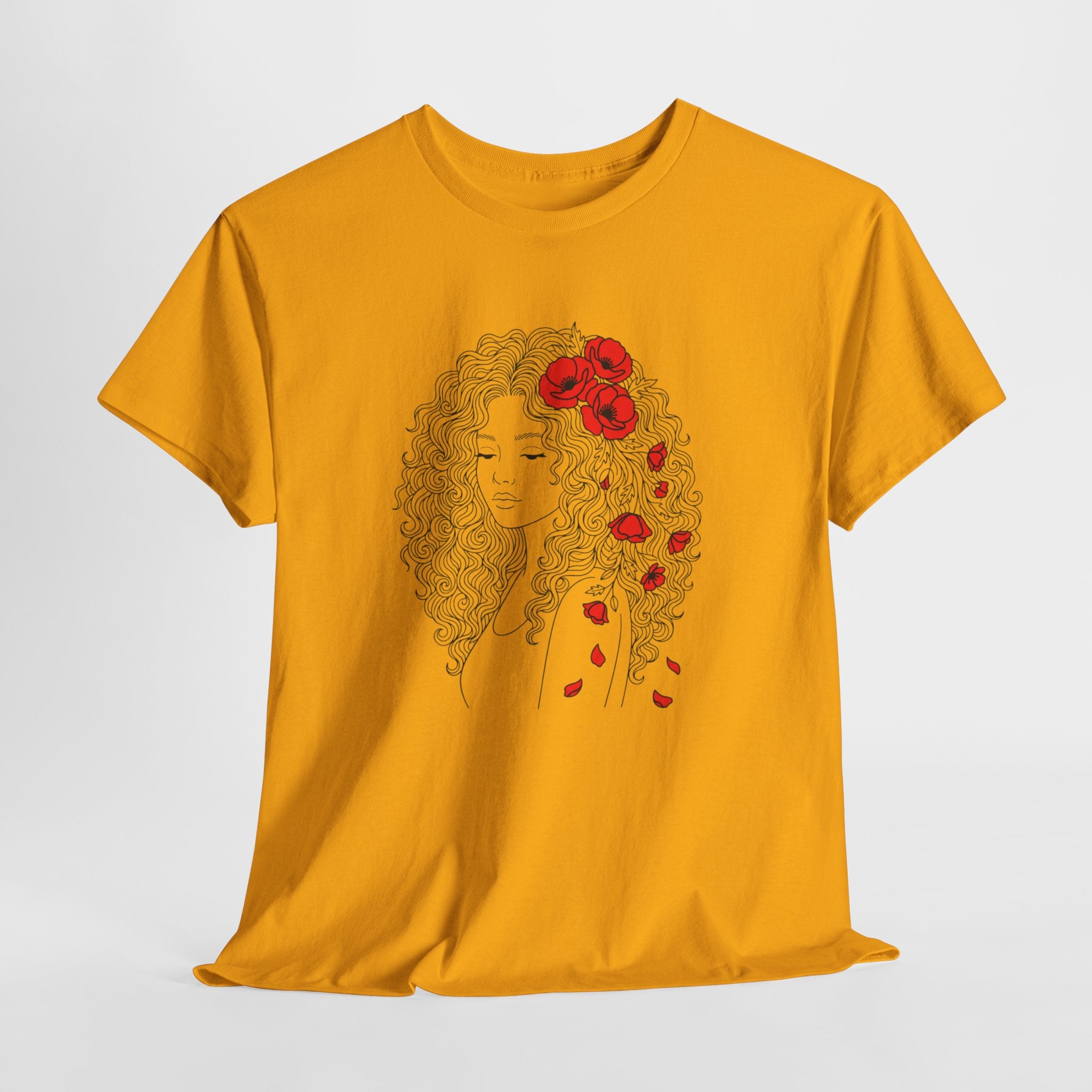 Floral Hair Portrait Tee — Poppy Girl Graphic T-Shirt