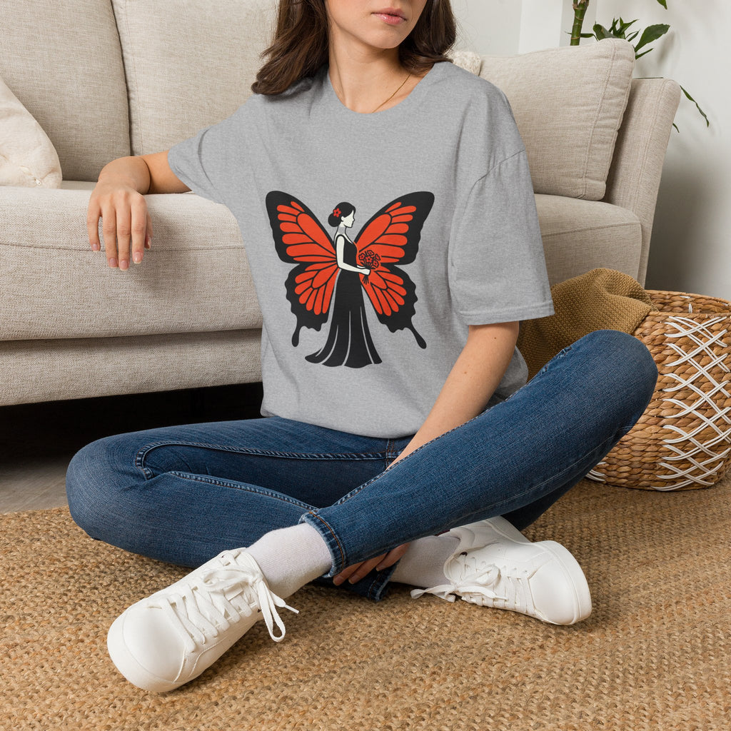 Butterfly Bride T-Shirt — Floral Butterfly Woman Graphic Tee
