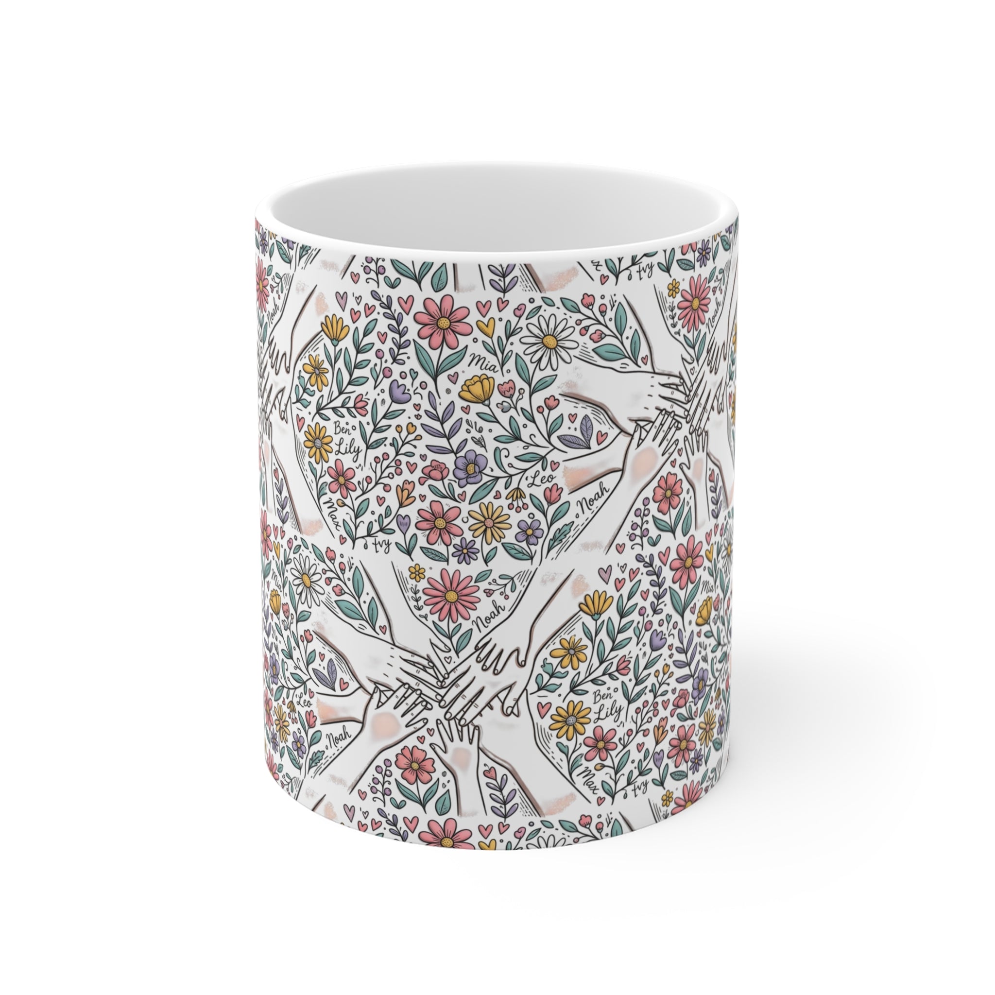 Floral Heart Hands Mug