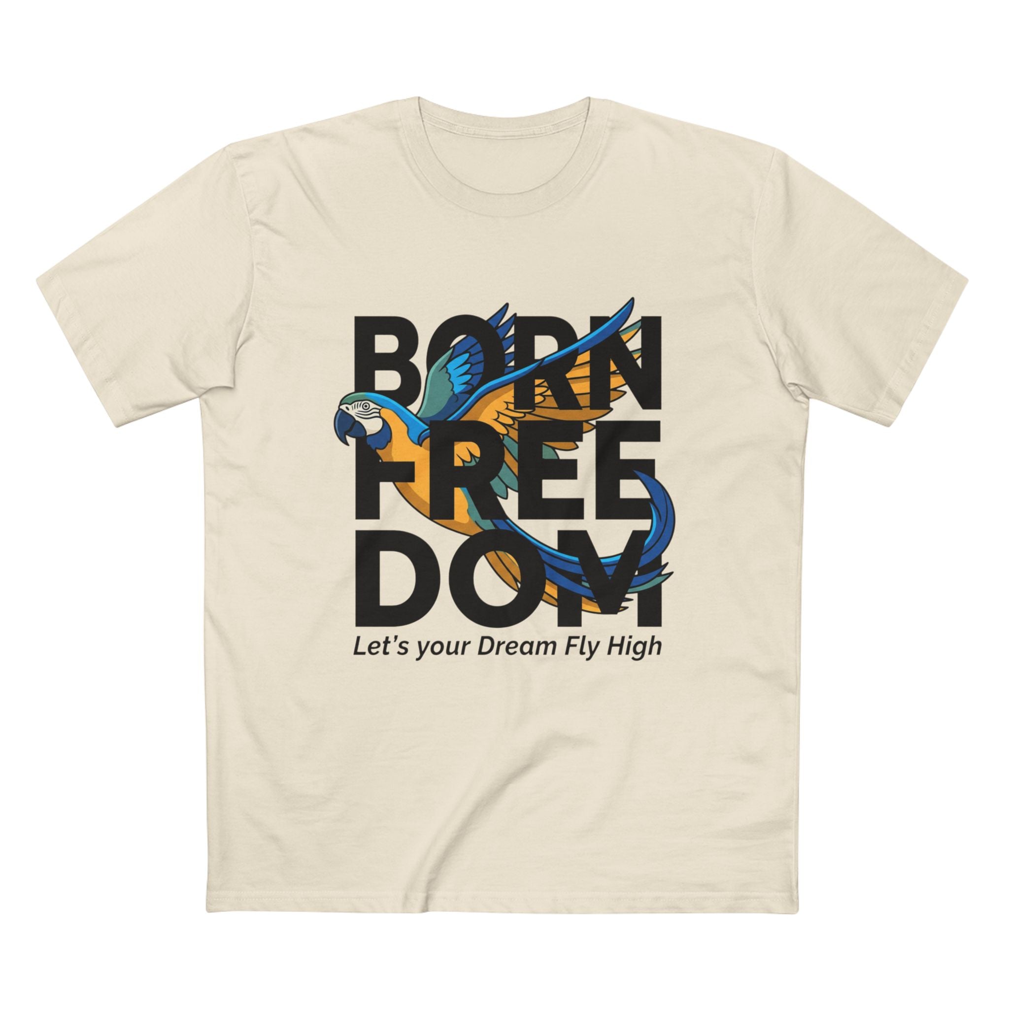 Let's Your Dream Fly High" Parrot Graphic T-Shirt