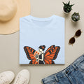 Monarch Butterfly Bride T-Shirt — Floral Bride with Orange Wings
