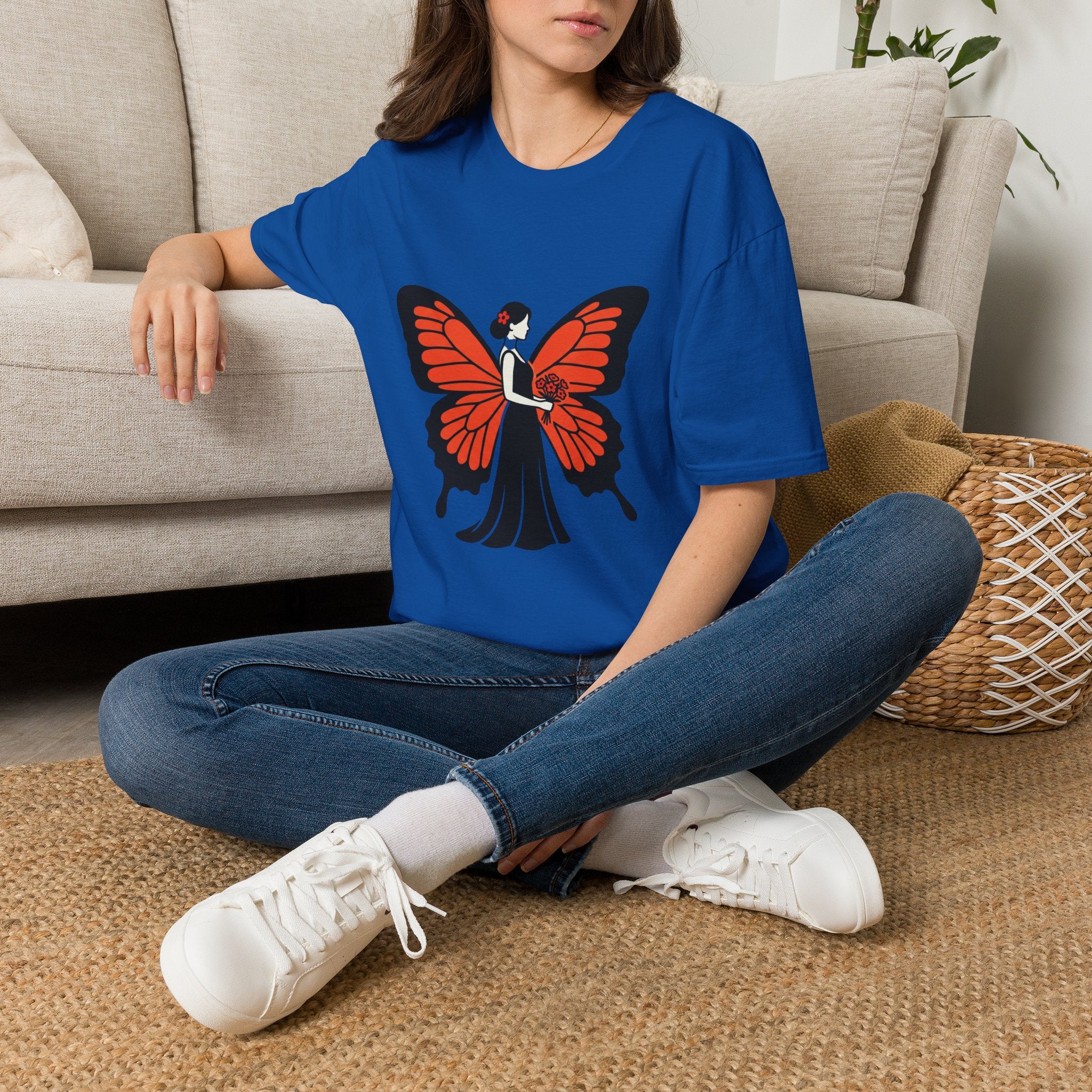 Butterfly Bride T-Shirt — Floral Butterfly Woman Graphic Tee