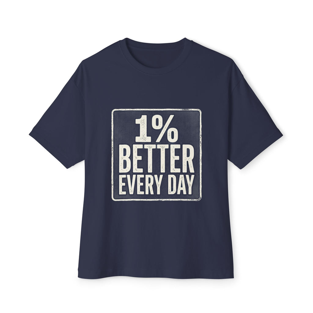 Unisex Boxy T-Shirt – "1% Better Every Day" Cotton Tee