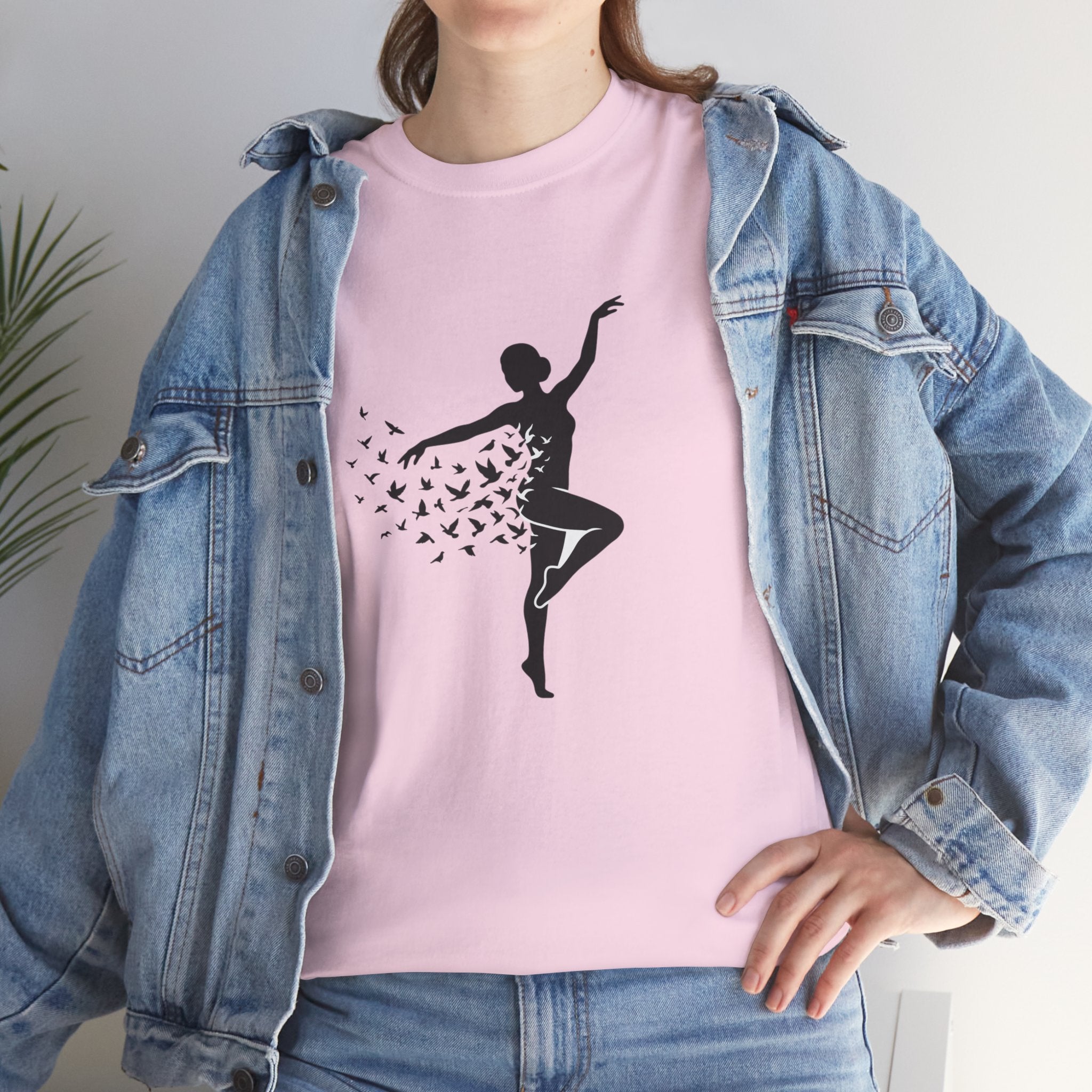Ballerina Silhouette Tee — Dancer with Butterfly Motif