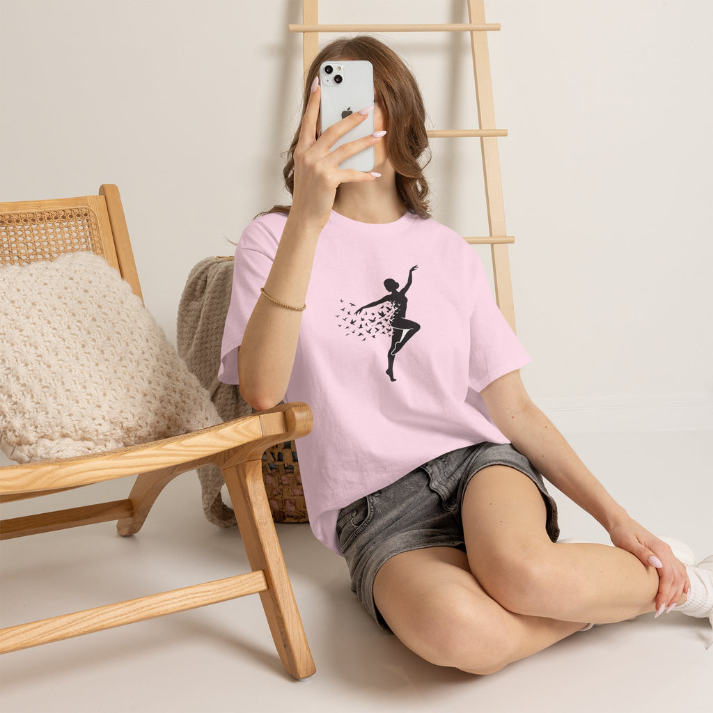 Ballerina Silhouette Tee — Dancer with Butterfly Motif