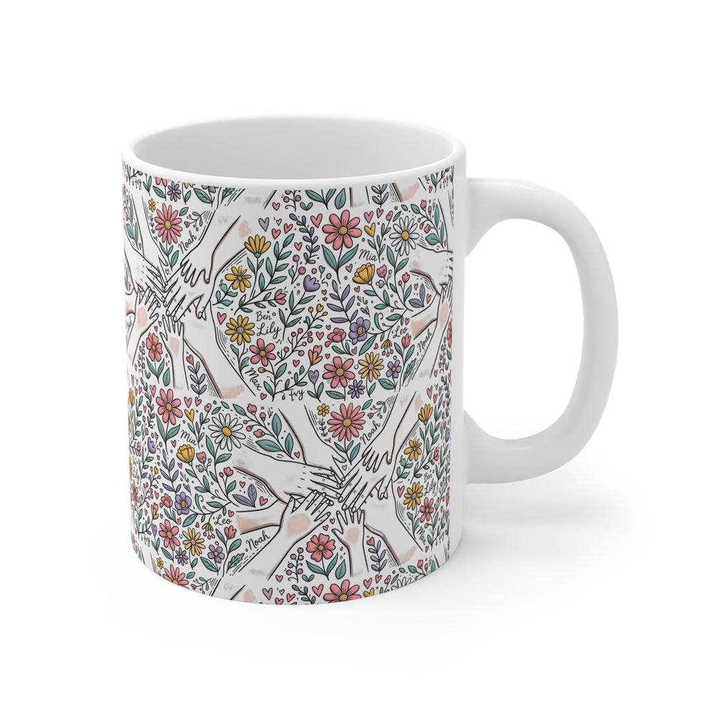 Floral Heart Hands Mug