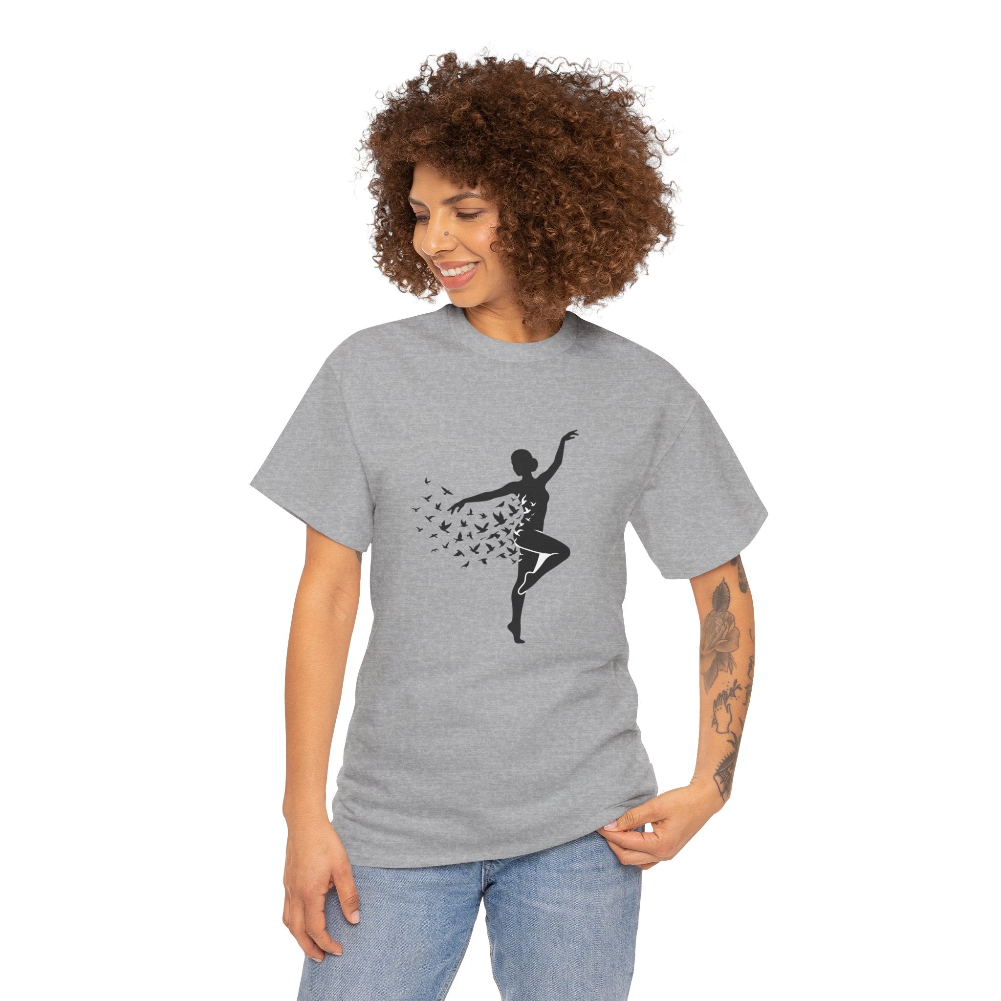 Ballerina Silhouette Tee — Dancer with Butterfly Motif