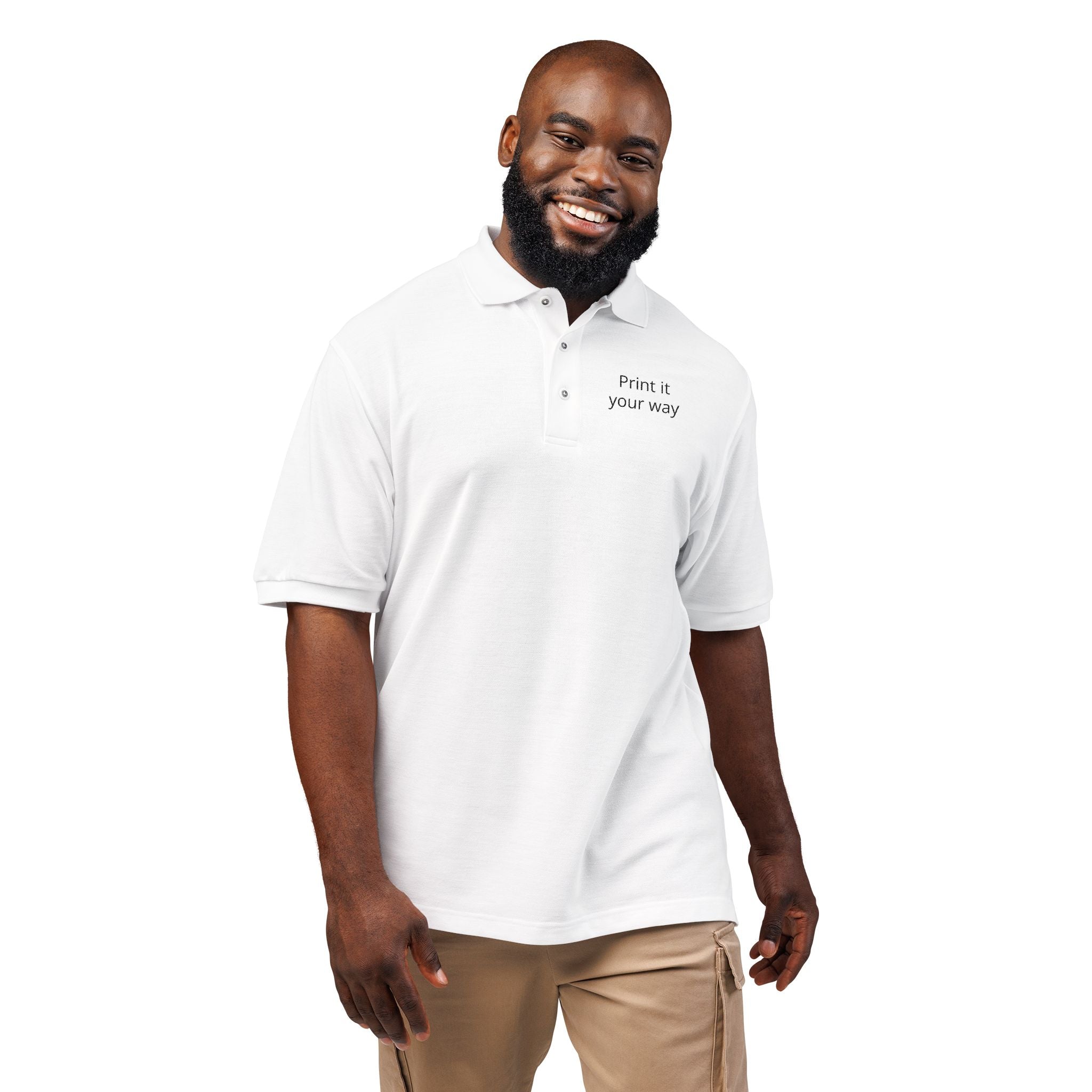 Embroidered 'Print It Your Way' Polo Shirt