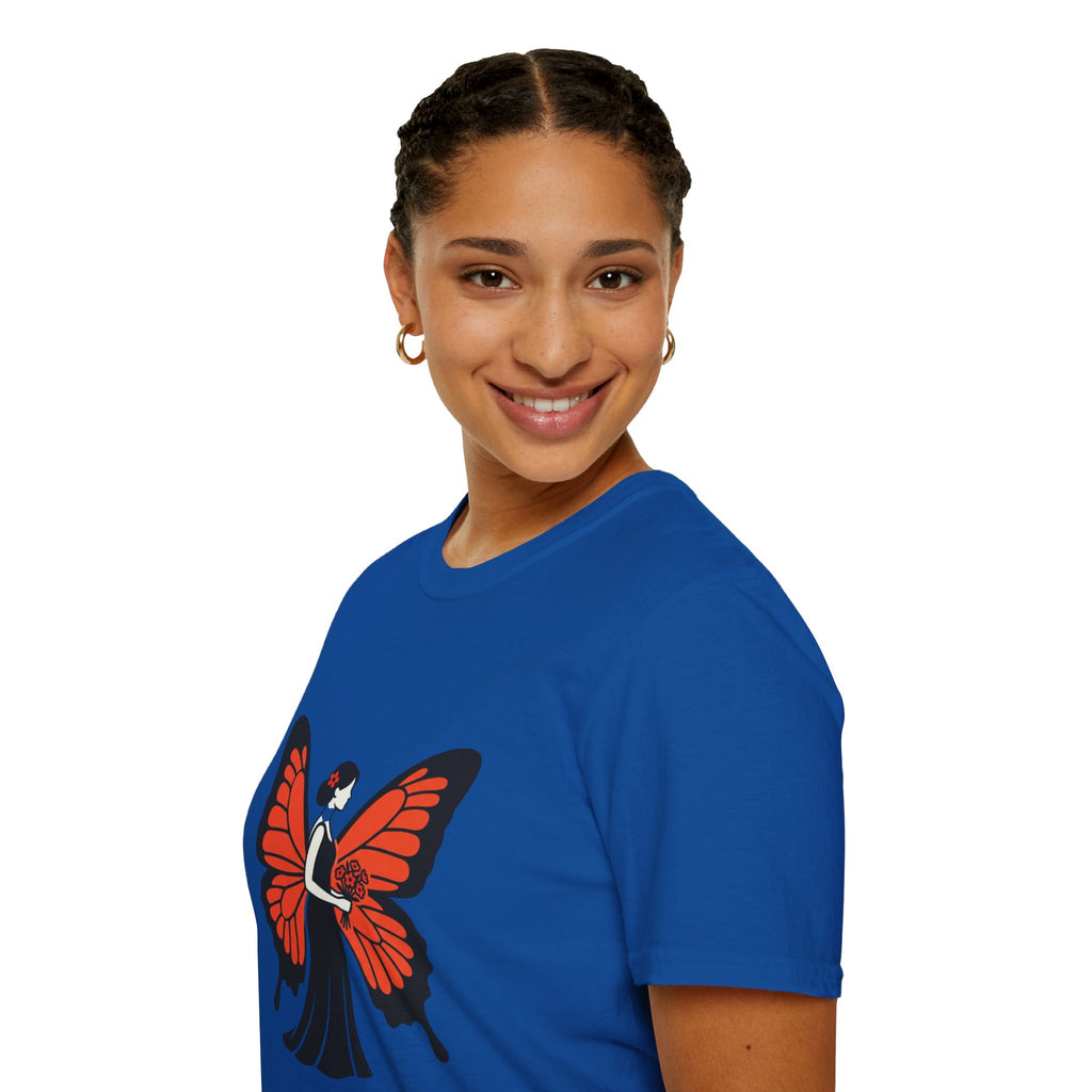 Butterfly Bride T-Shirt — Floral Butterfly Woman Graphic Tee