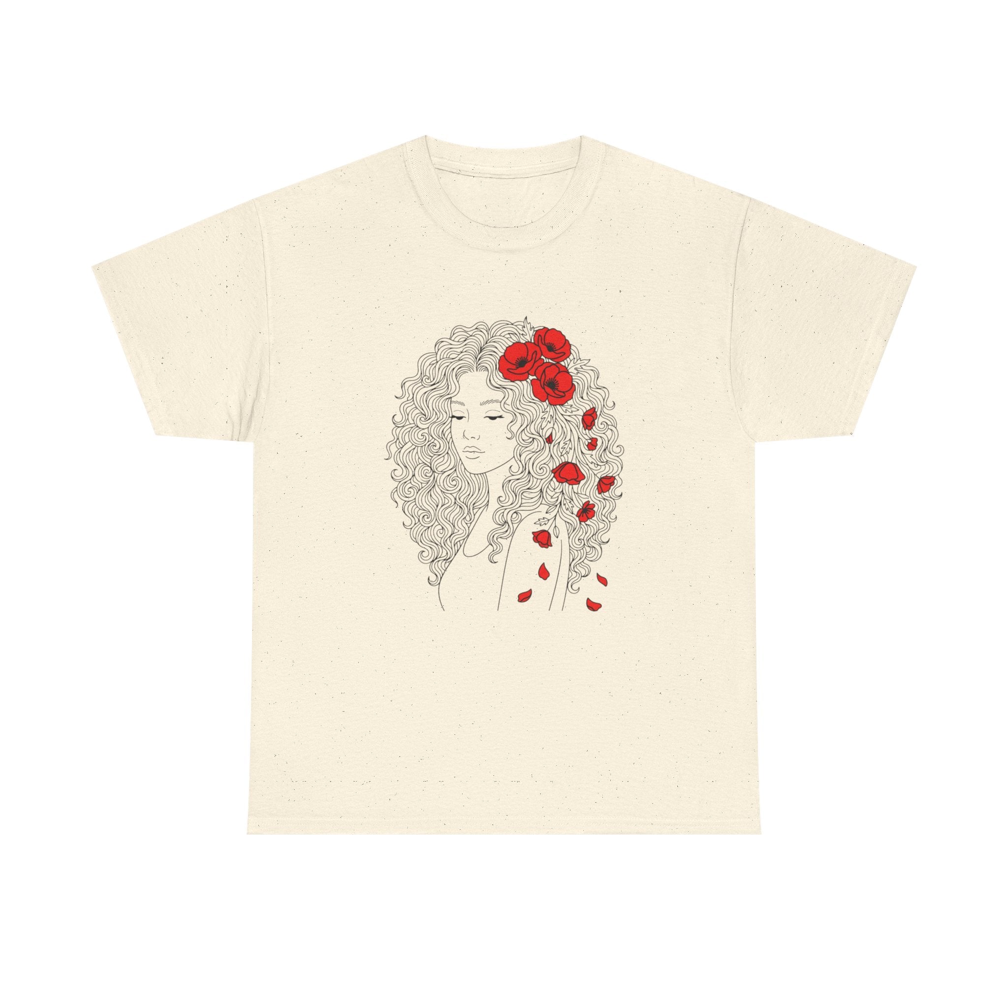 Floral Hair Portrait Tee — Poppy Girl Graphic T-Shirt