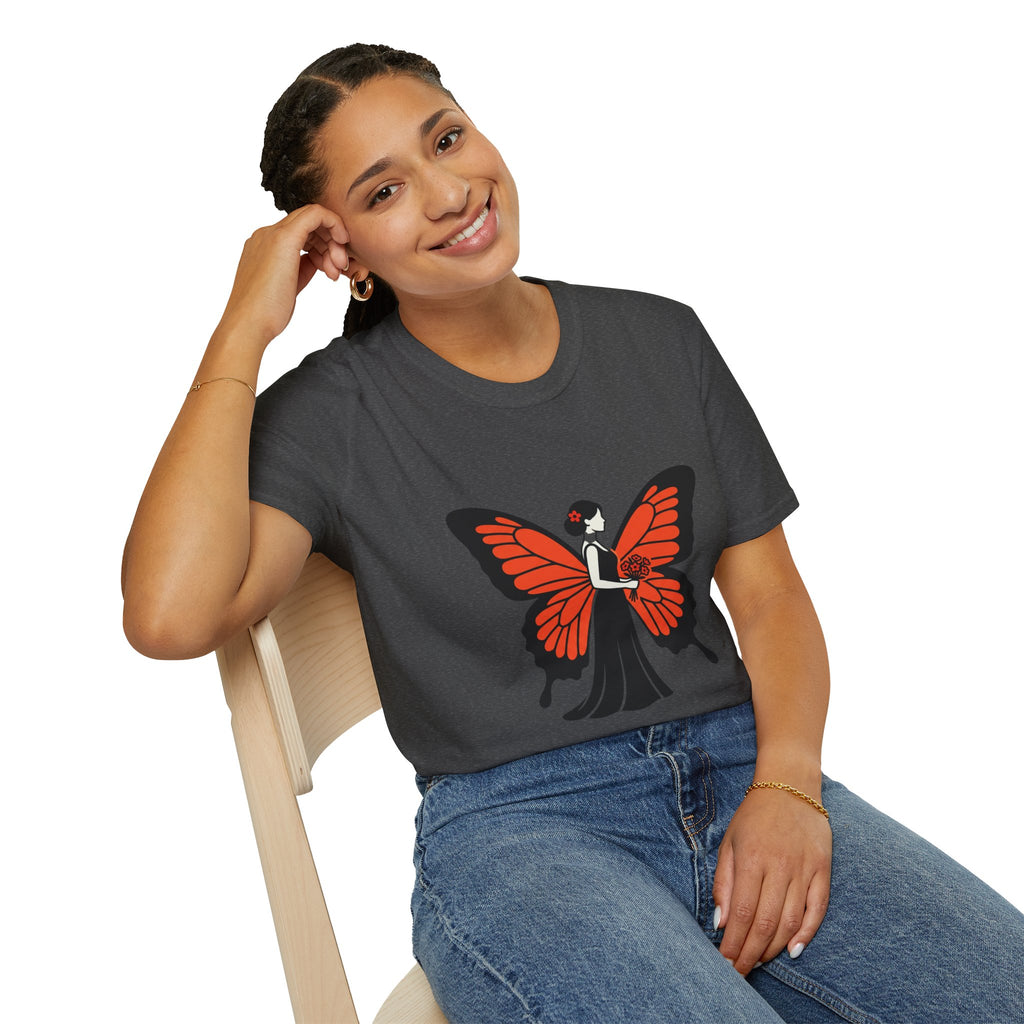 Butterfly Bride T-Shirt — Floral Butterfly Woman Graphic Tee