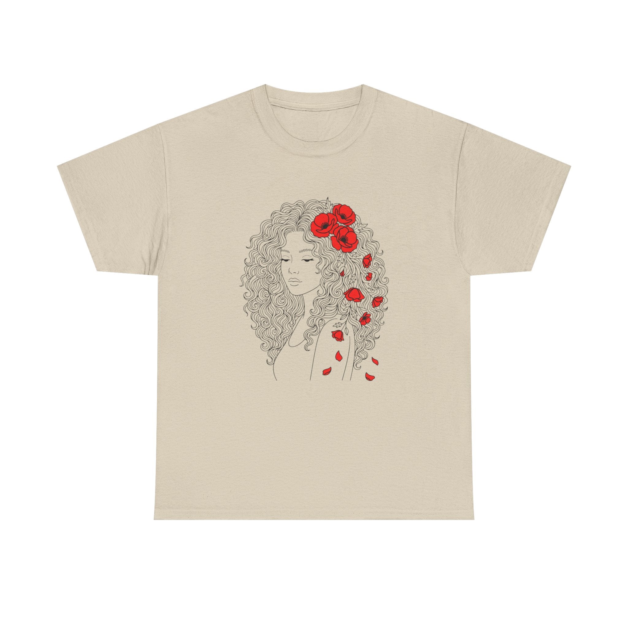 Floral Hair Portrait Tee — Poppy Girl Graphic T-Shirt