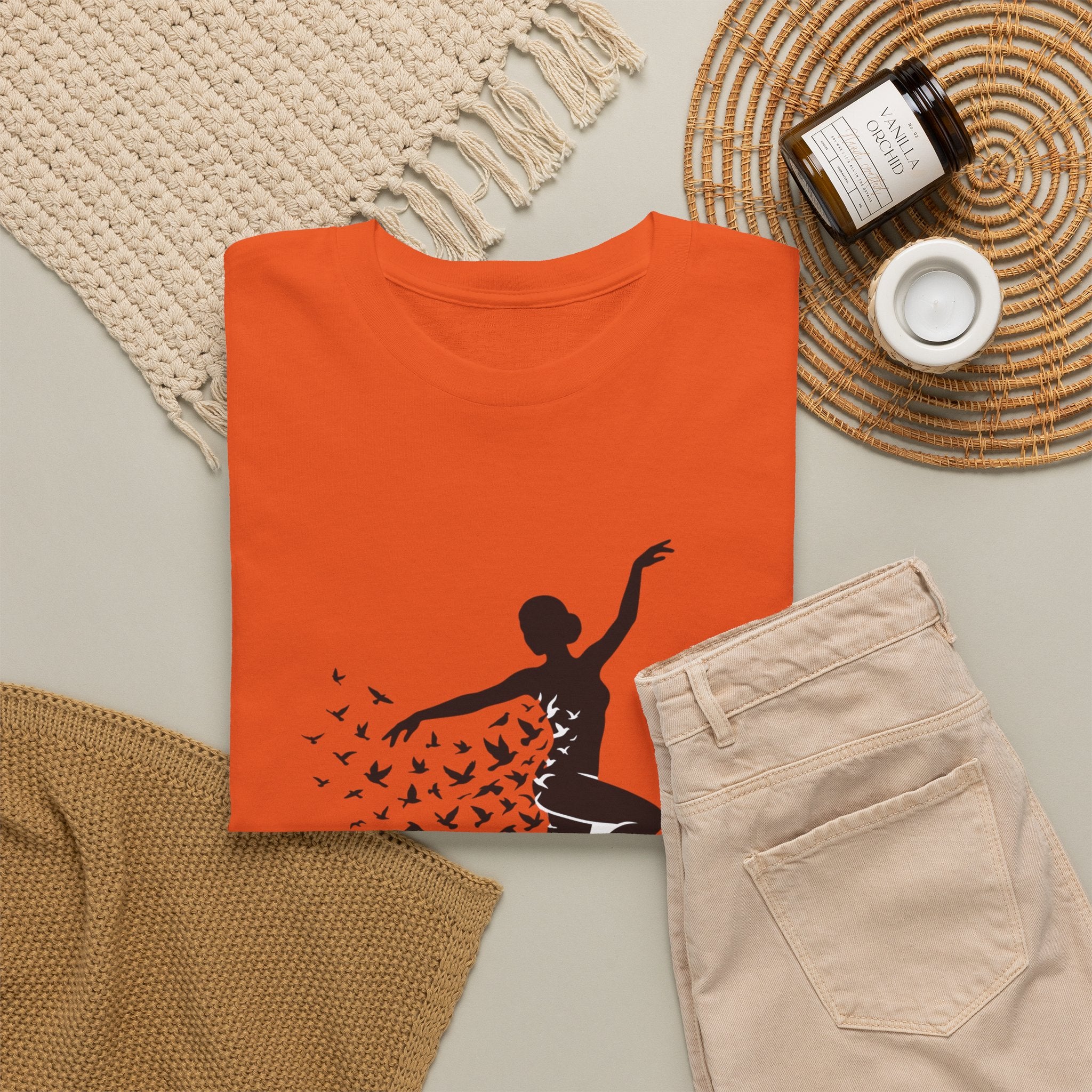 Ballerina Silhouette Tee — Dancer with Butterfly Motif