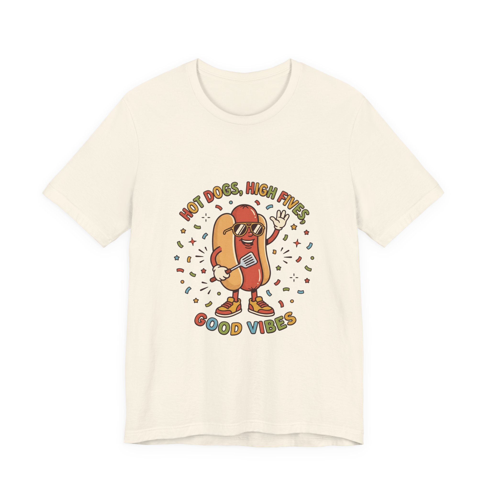 Hot Dog High Fives Tee | BBQ, Fourth of July, Patriotic Retro Grill Humor