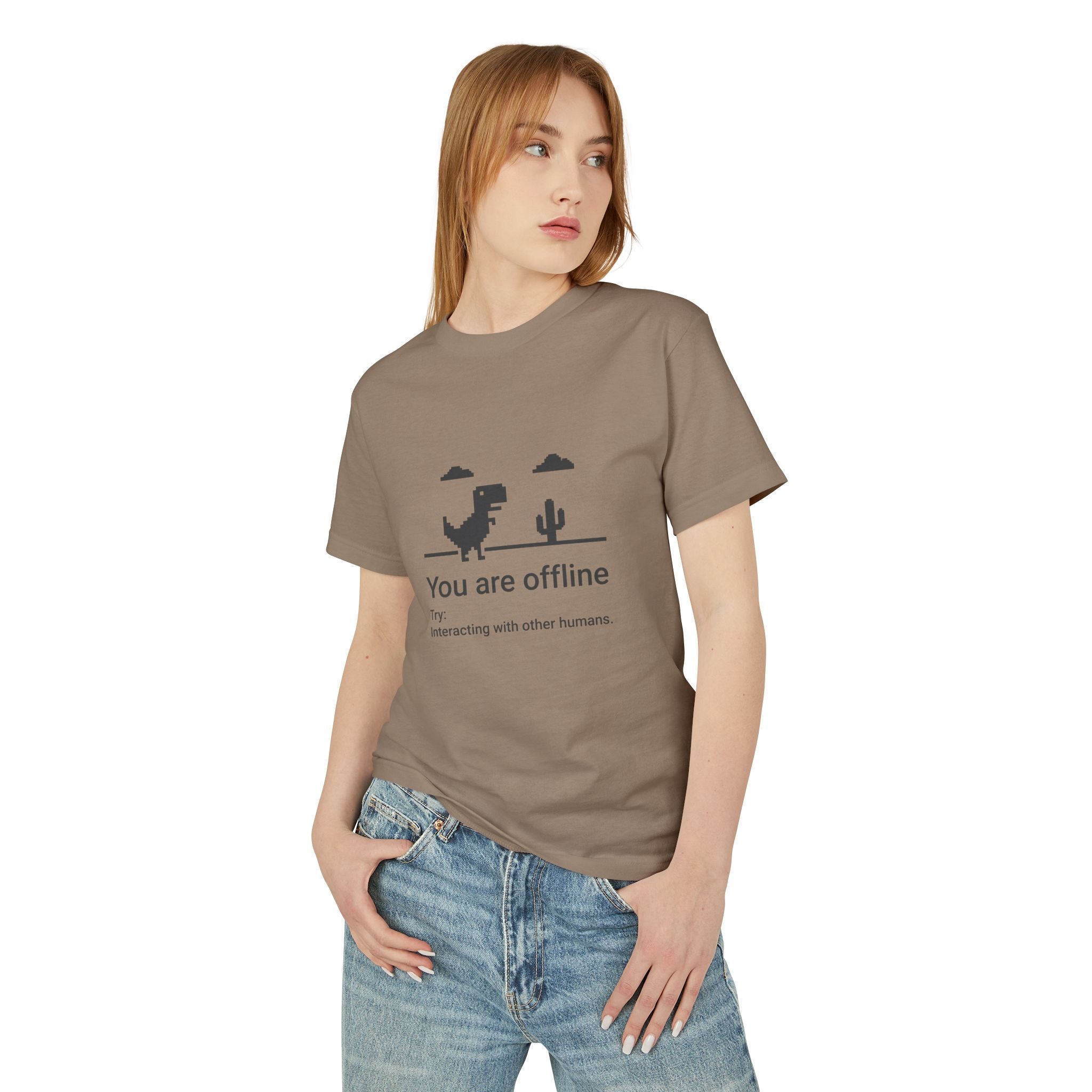 You Are Offline T‑Shirt — Retro Dinosaur Offline Mode Tee