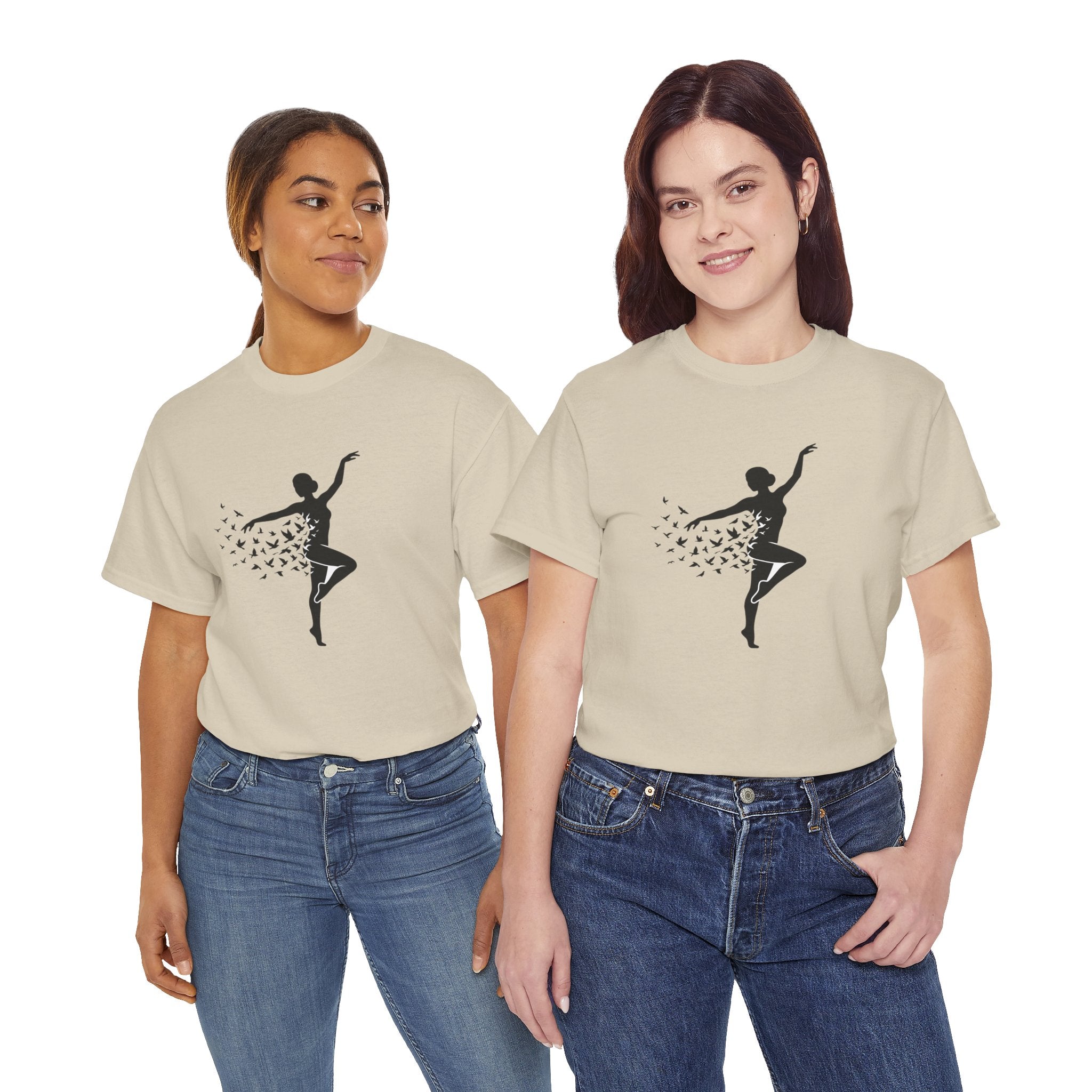 Ballerina Silhouette Tee — Dancer with Butterfly Motif