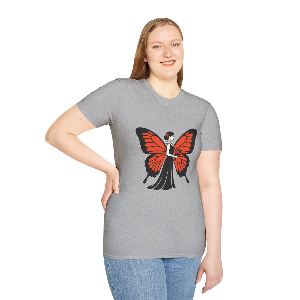 Butterfly Bride T-Shirt — Floral Butterfly Woman Graphic Tee